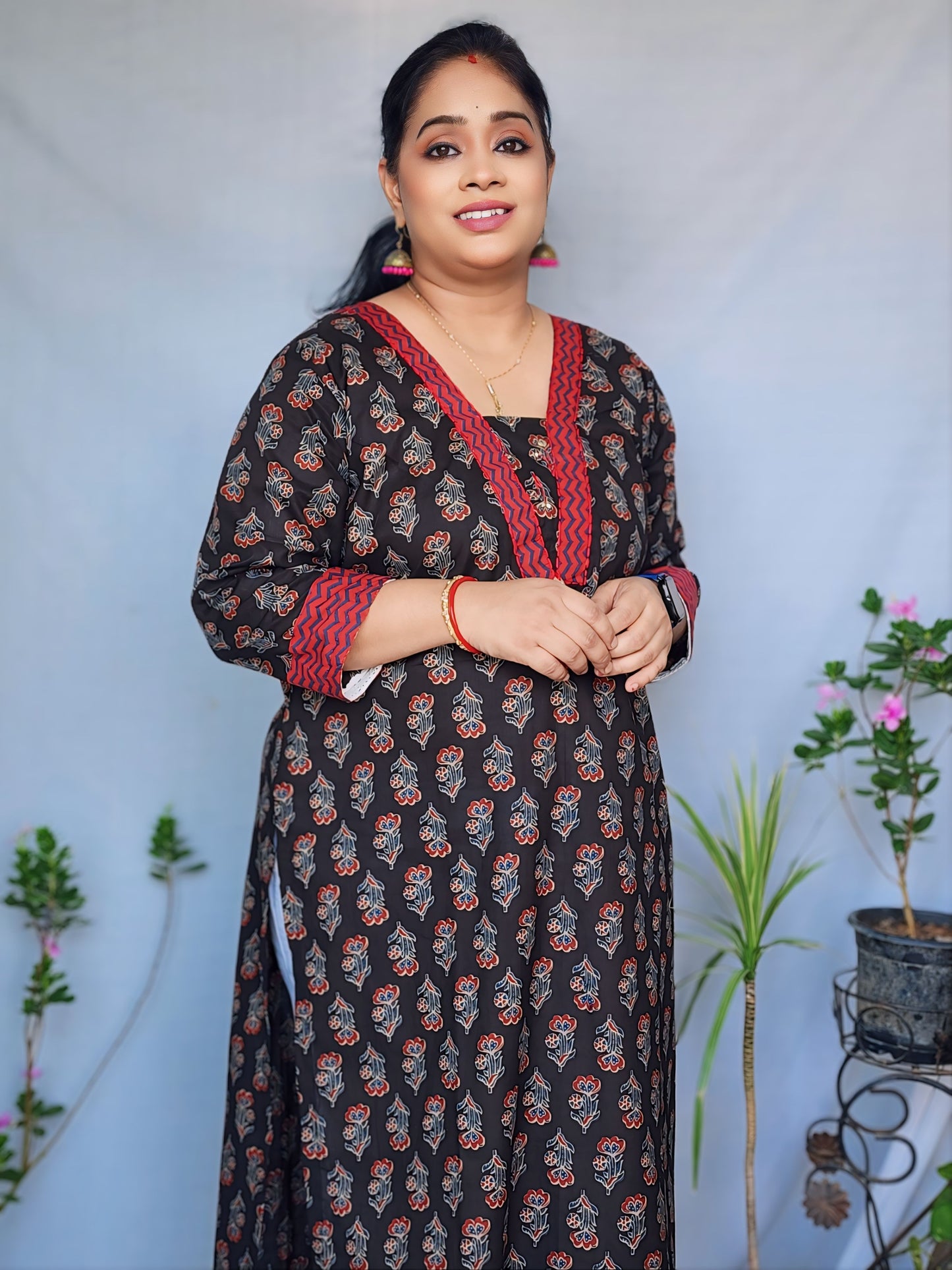 Black Designer Ajrakh Kurta