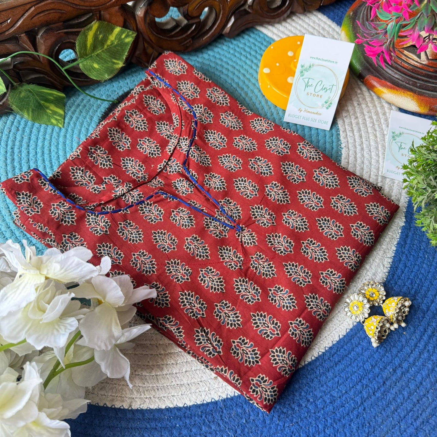 Basic Maroon Cotton Kurta