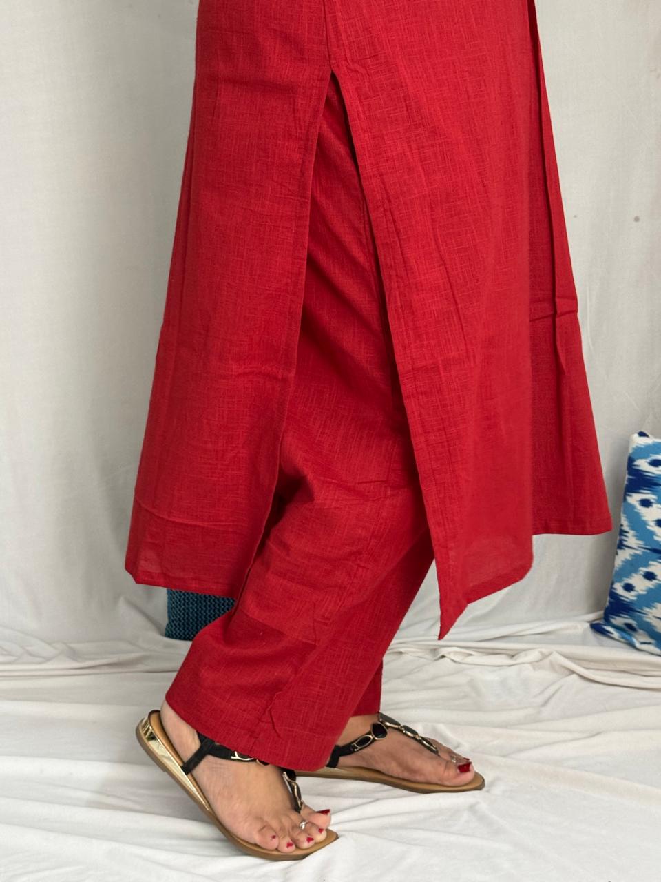 Solid Maroon Everyday Kurta Set
