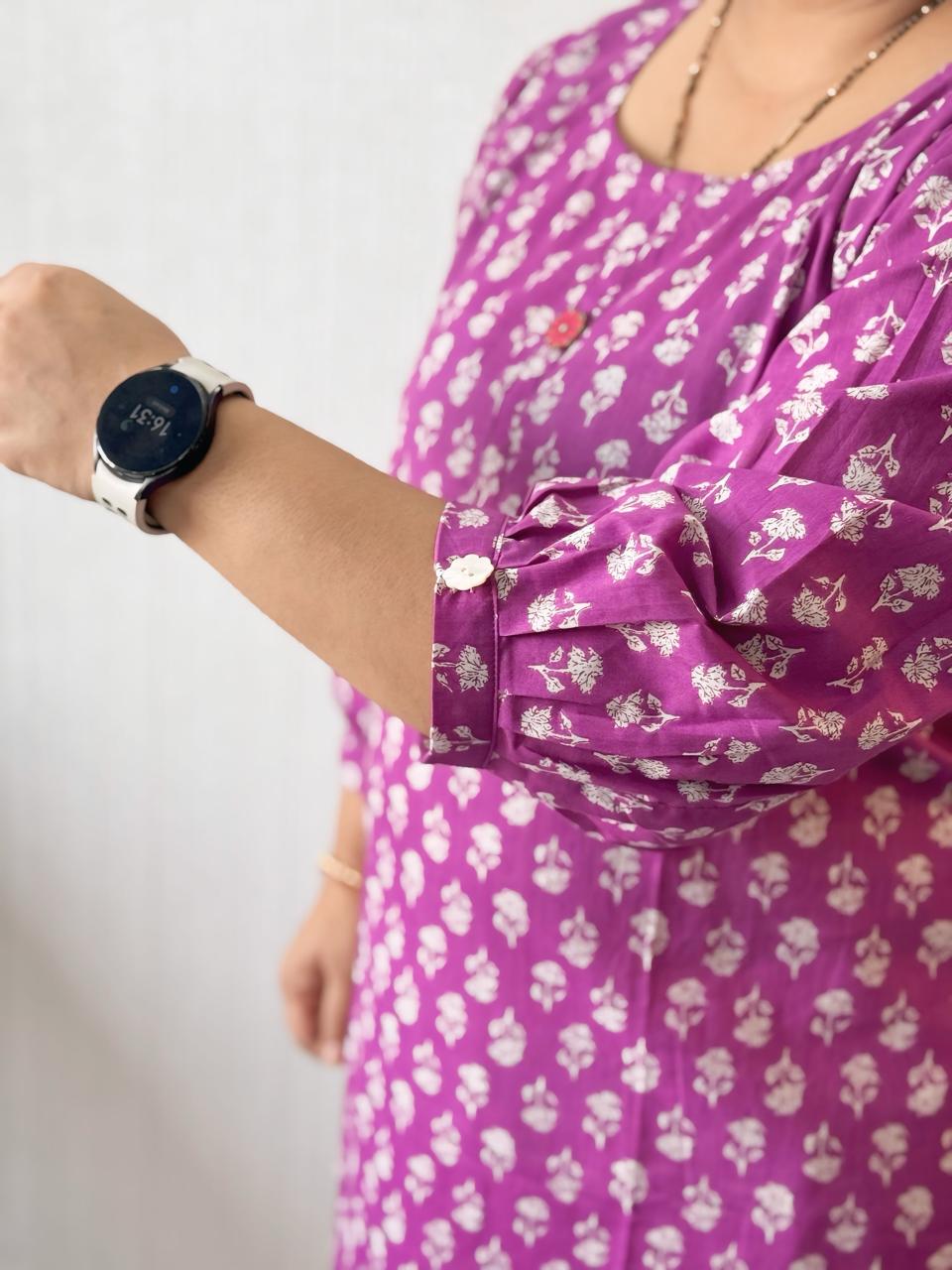 Lavender Deisgner Summer Cotton Kurta