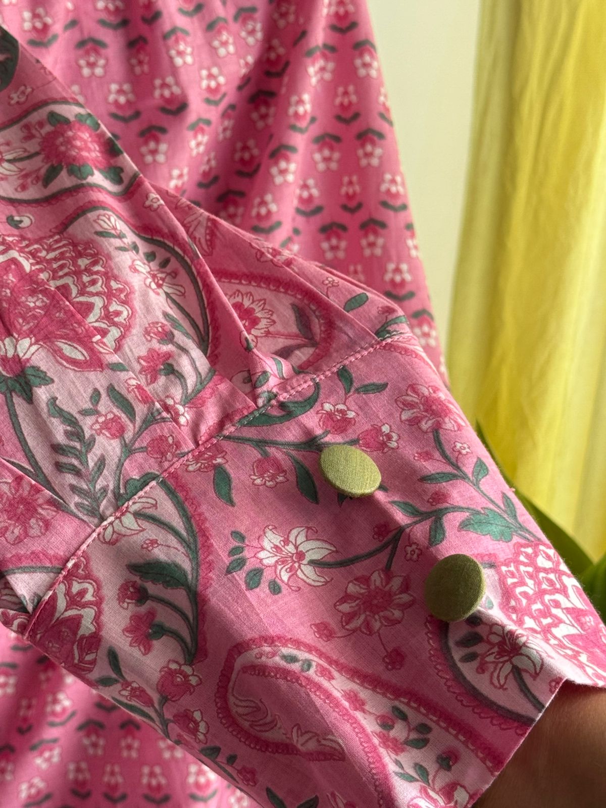 Pink Floral Kurta Pant Set