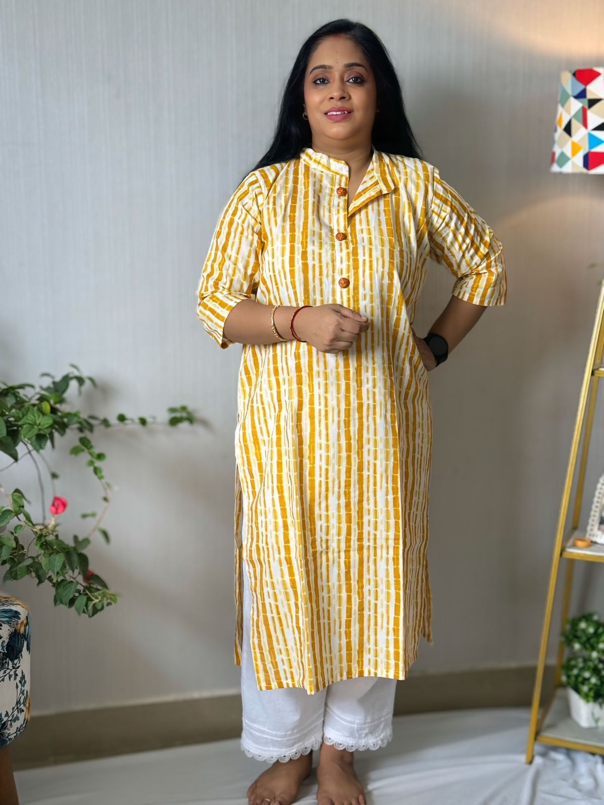Rozana Mustard Kurta