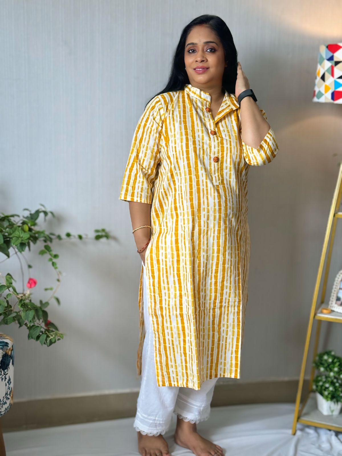 Rozana Mustard Kurta
