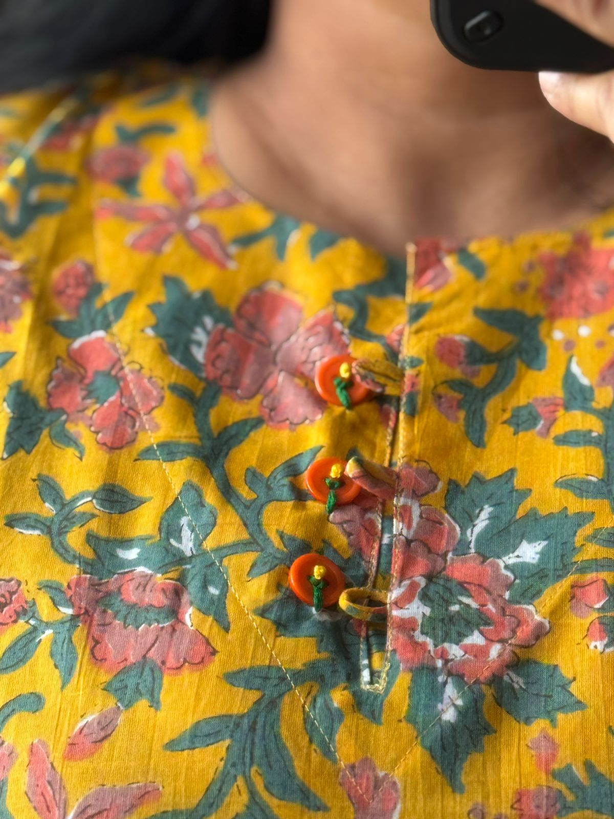 Mustard Yellow Cotton Kurta for Women