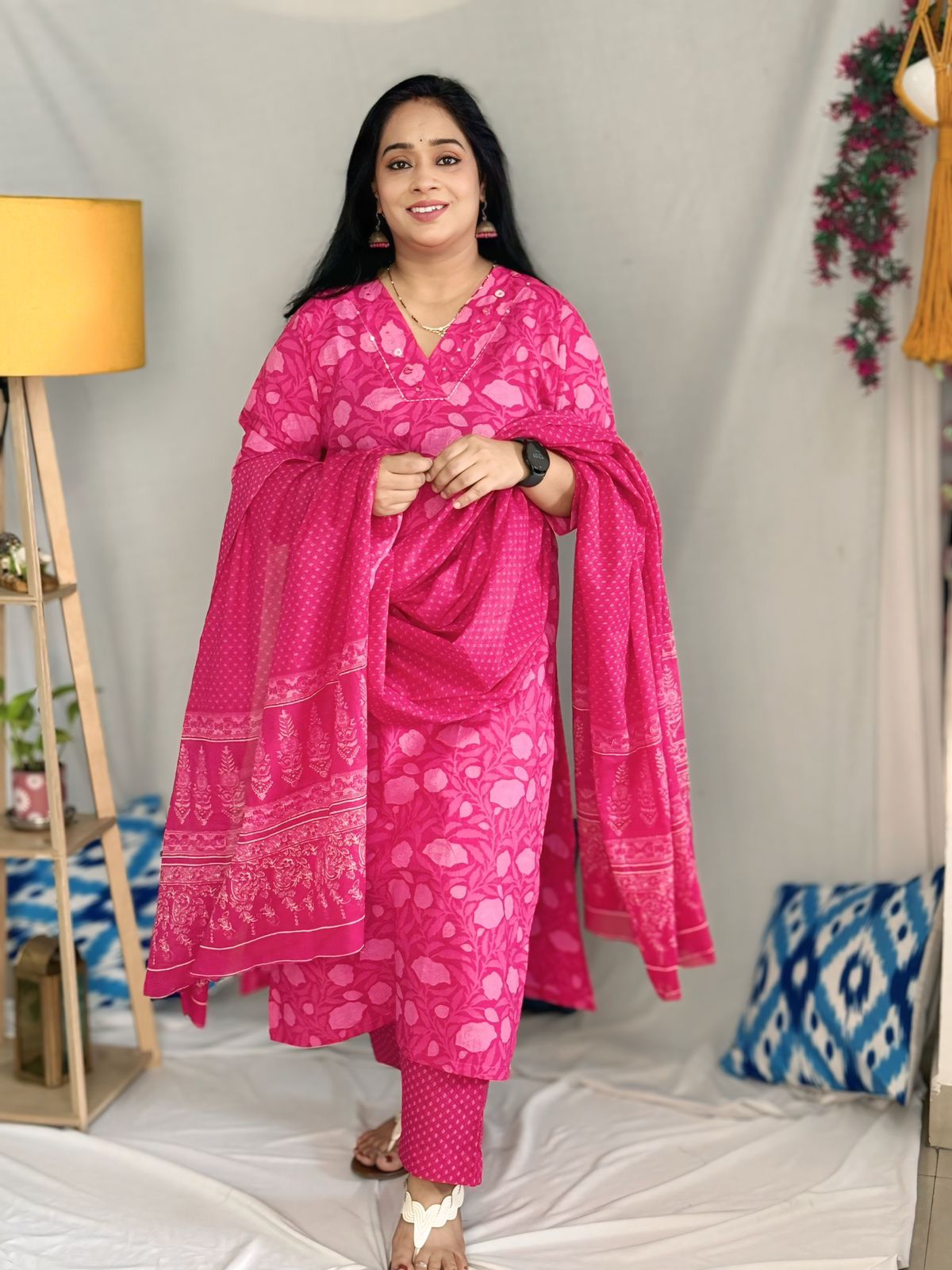 Gulabi Cotton Embroidered Suit Set