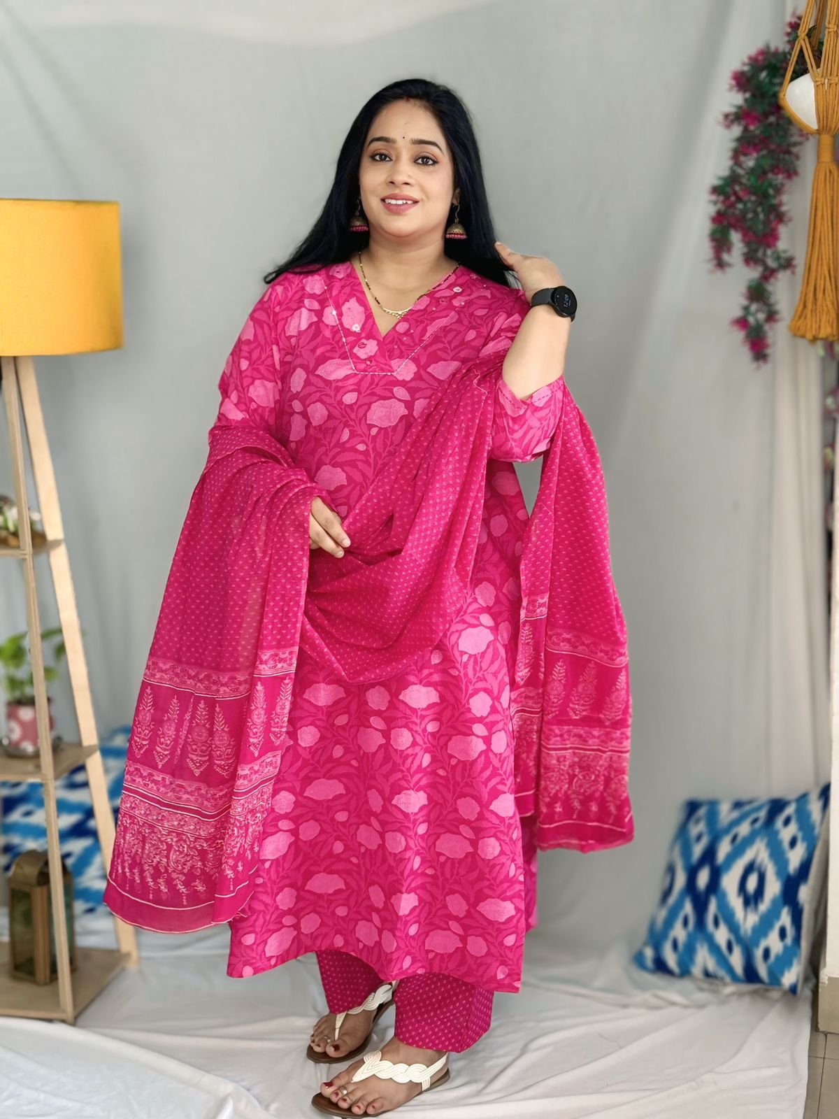 Gulabi Cotton Embroidered Suit Set