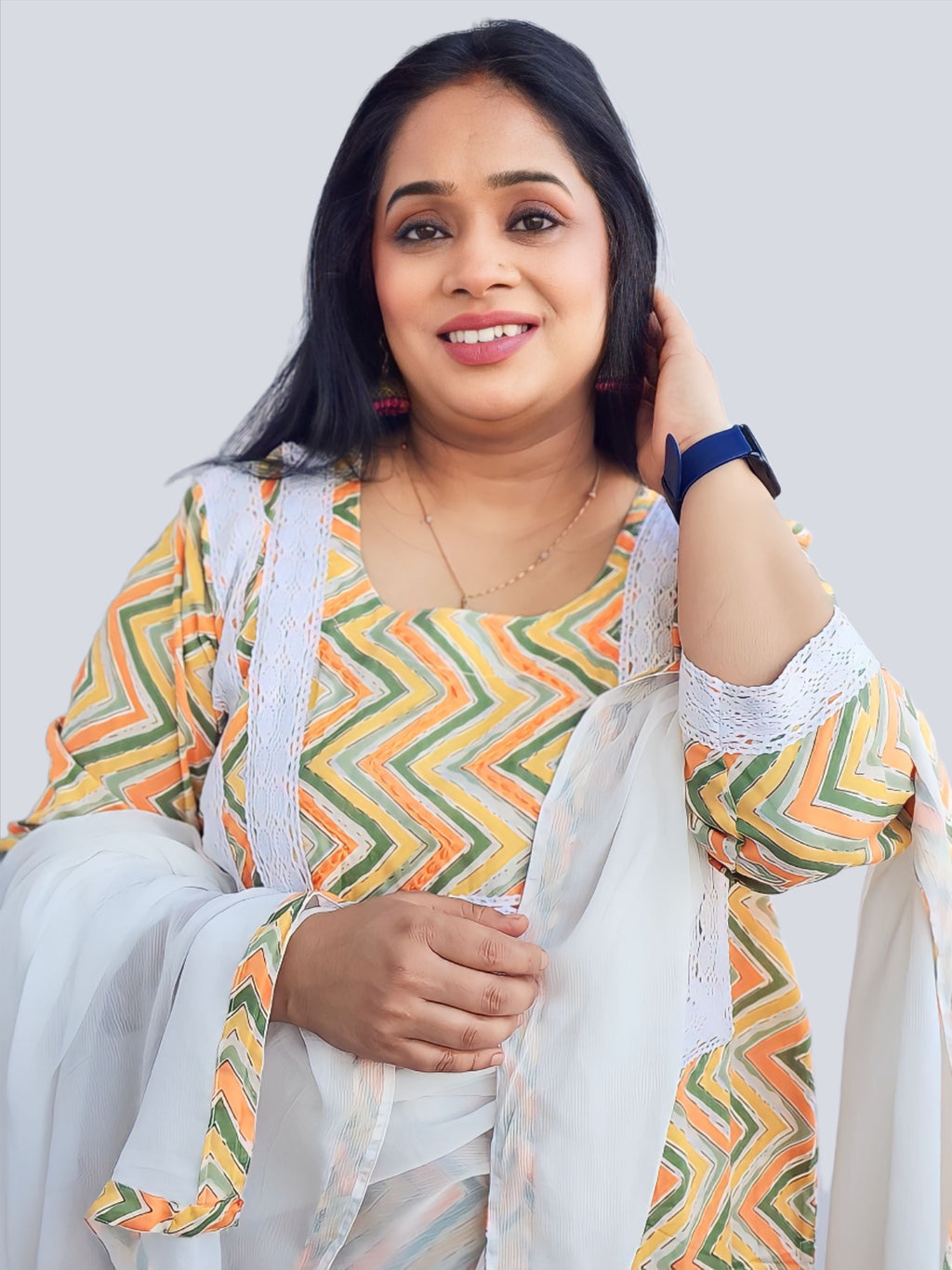 Saras White Kurta Only