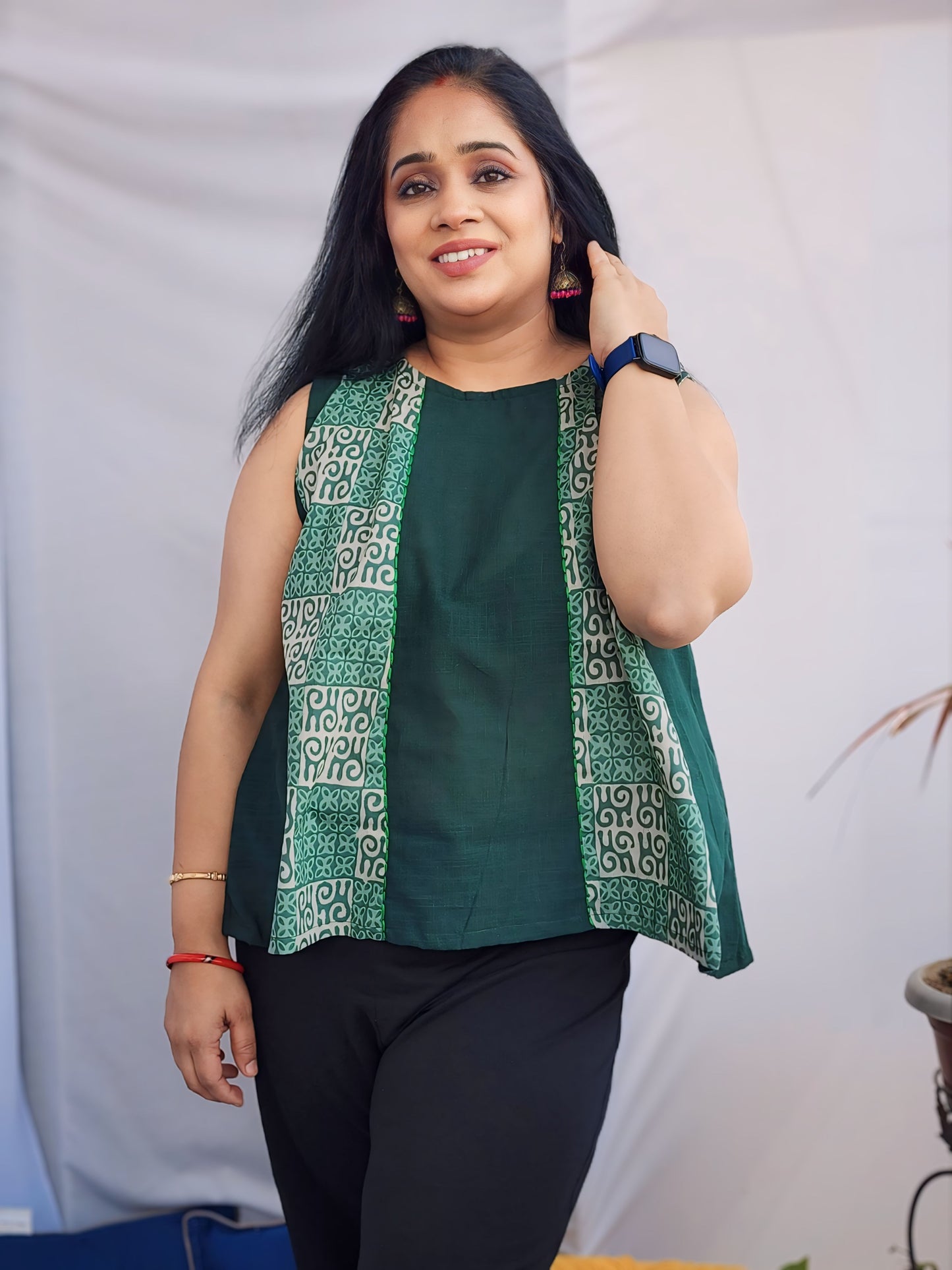 Green Kali Gher Short Kurta