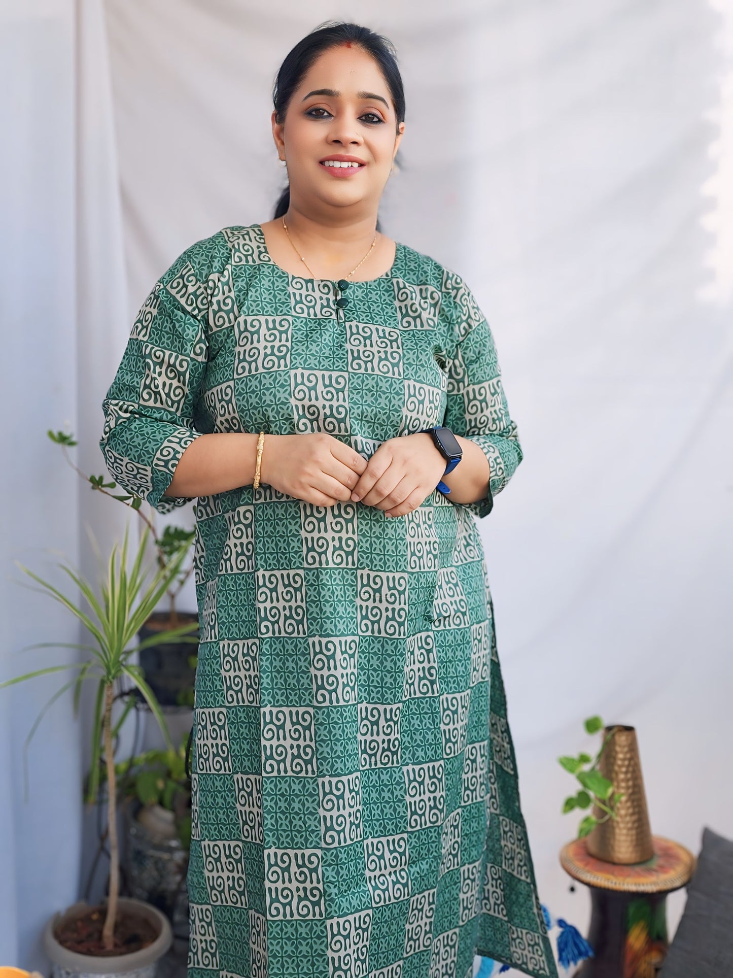 Green Officewear Kurta