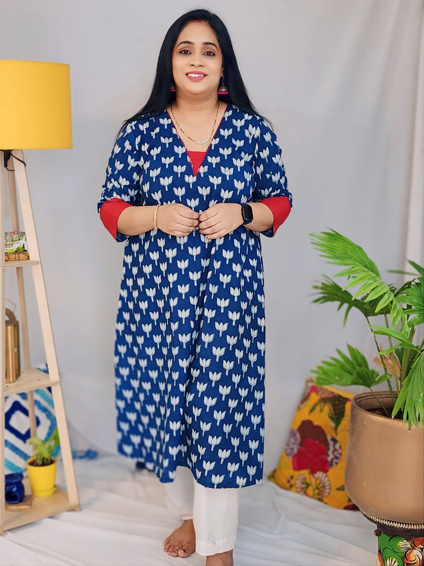 Indigo Mulmul A-Line Kurta