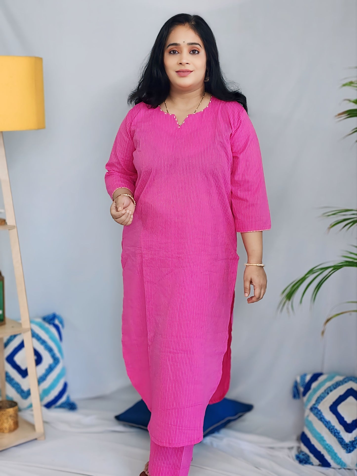 Pink Office wear  Cotton Set