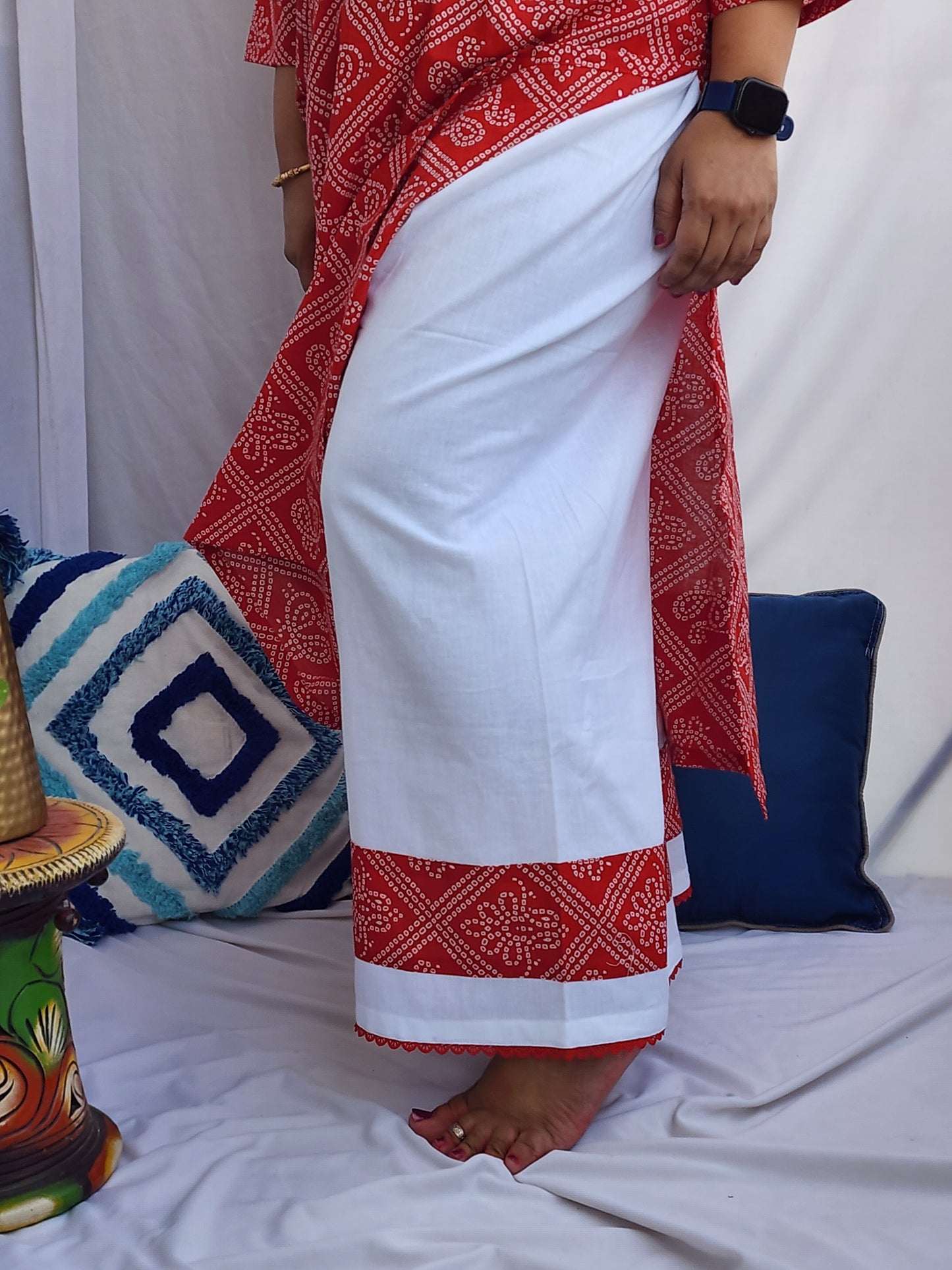 Bandhani Straight Cut Kurta