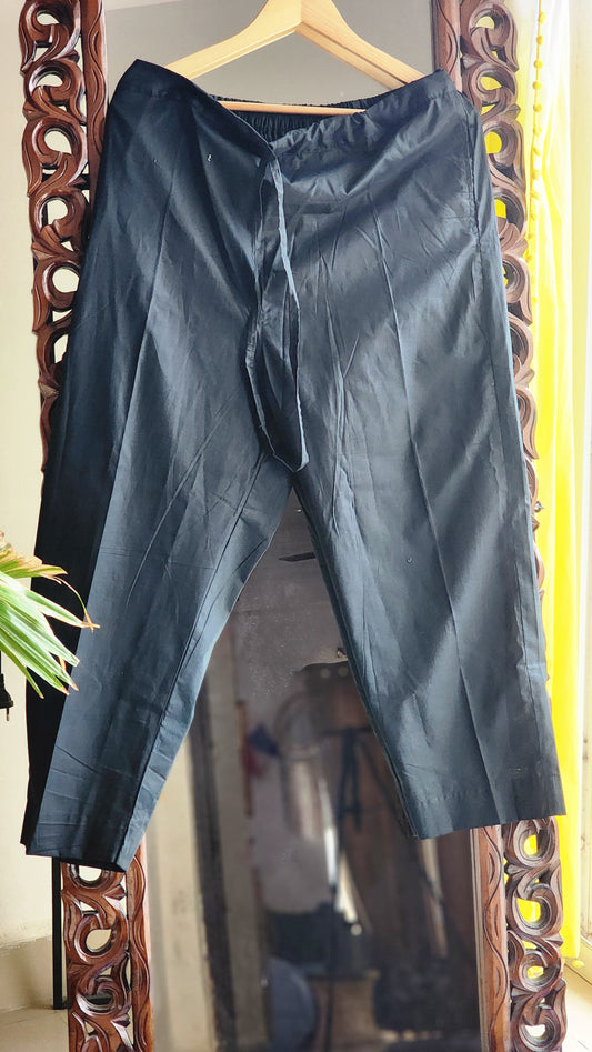 Daily Essential Cotton Pant: Black Long Asan