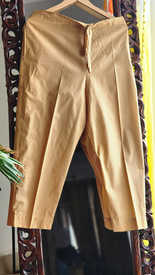 Daily Essential Cotton Pant: Golden Beige Long Asan