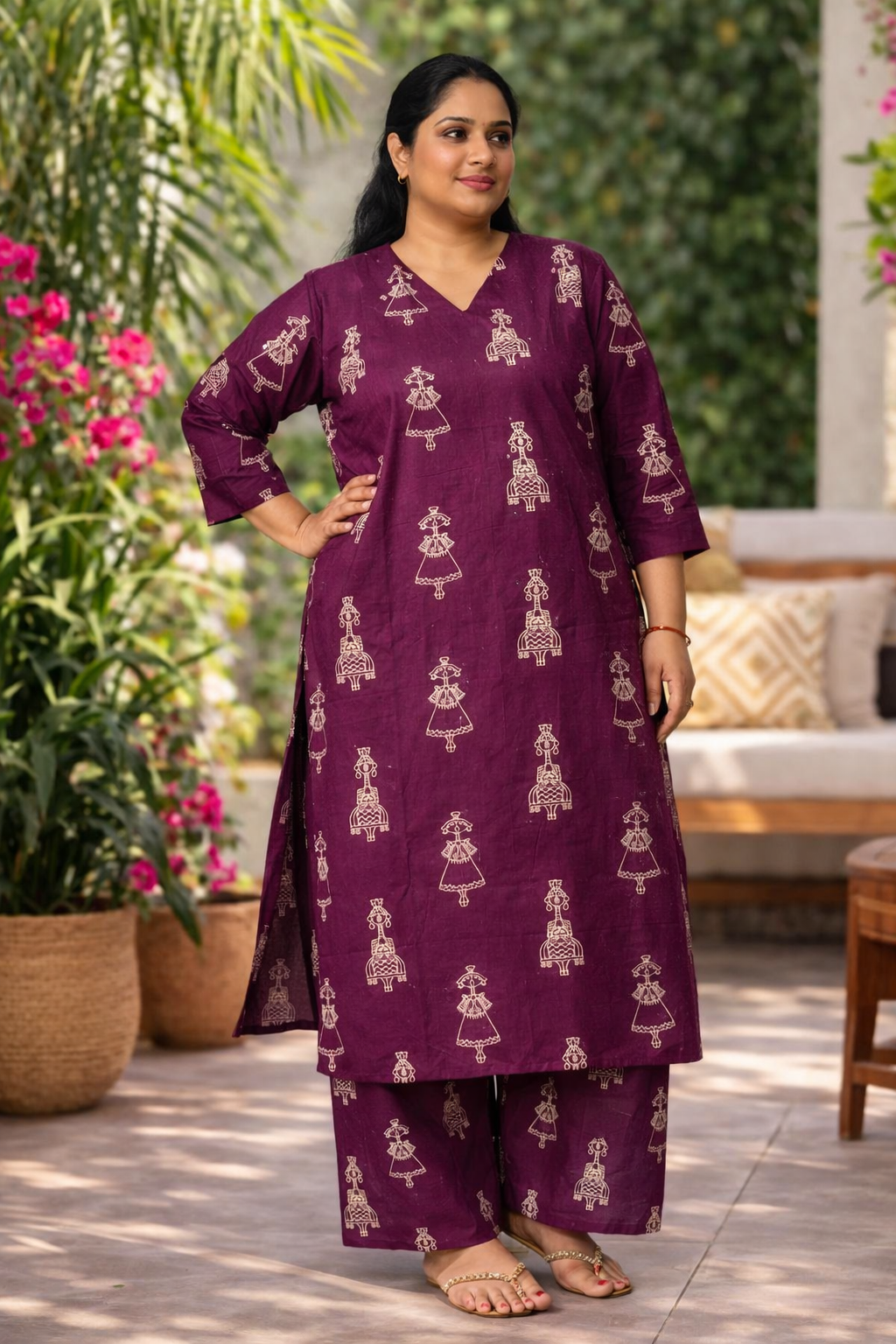 Daily Pehnawa Purple Palazzo Set