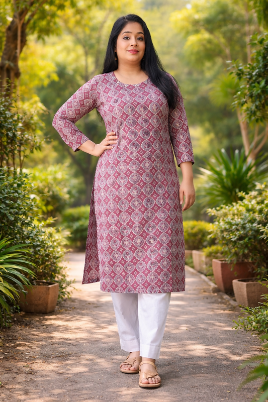 Ajrakh Mirror Work Kurta