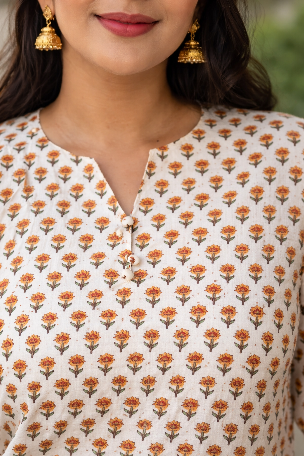 Ivory Jaipuri Cotton Kurta Set