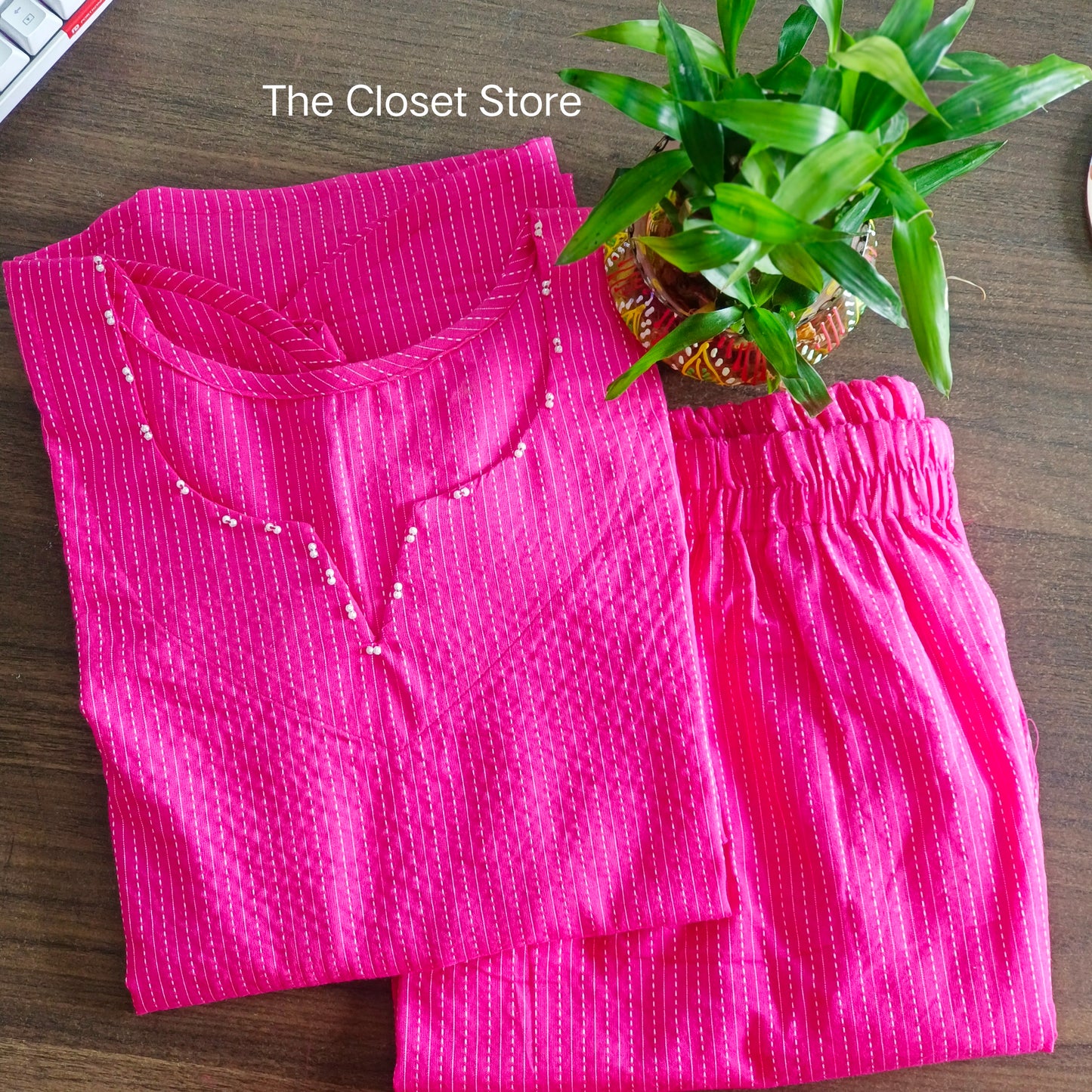 Pink Office wear  Cotton Set