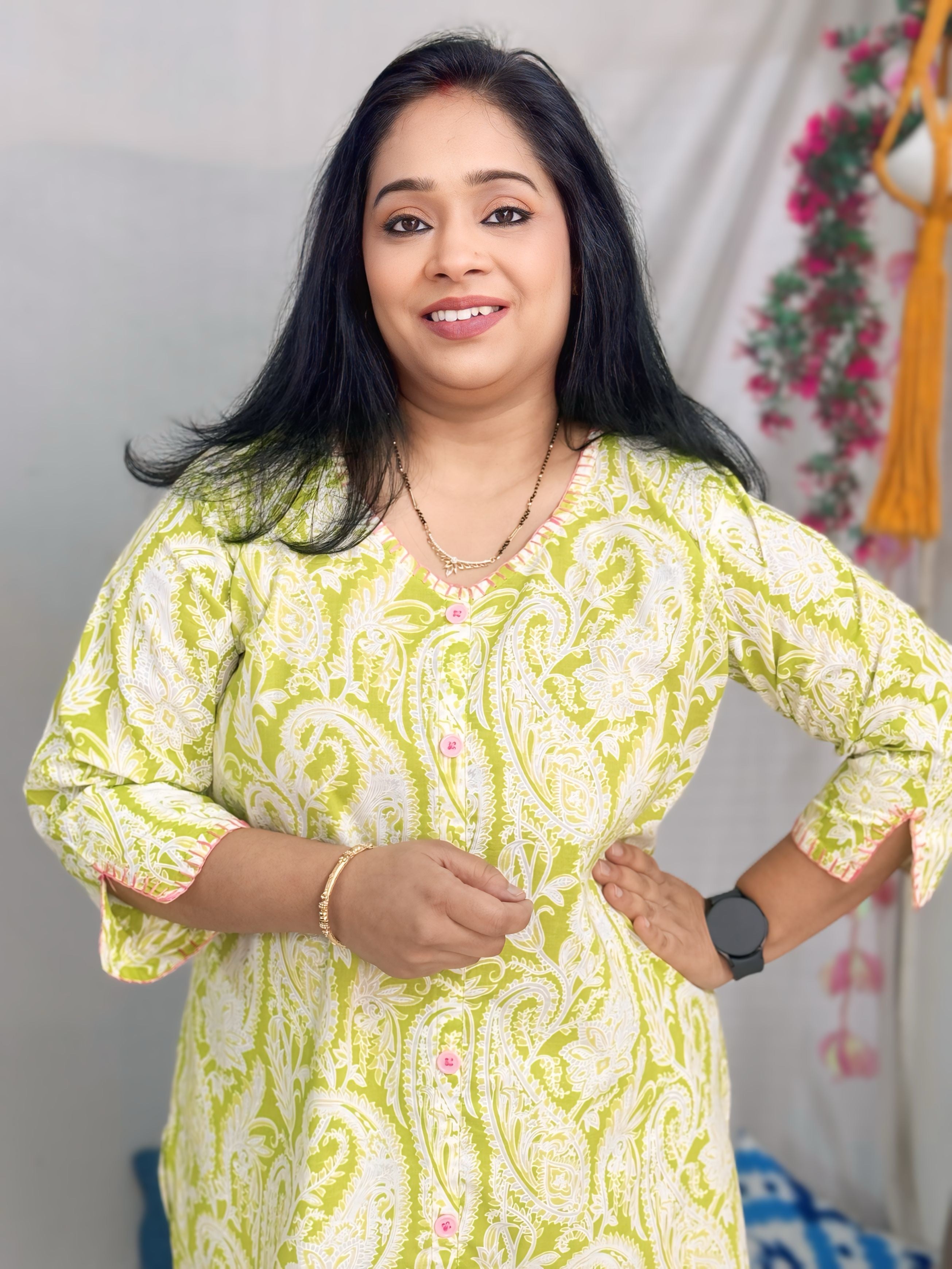 Lime Green Printed Set