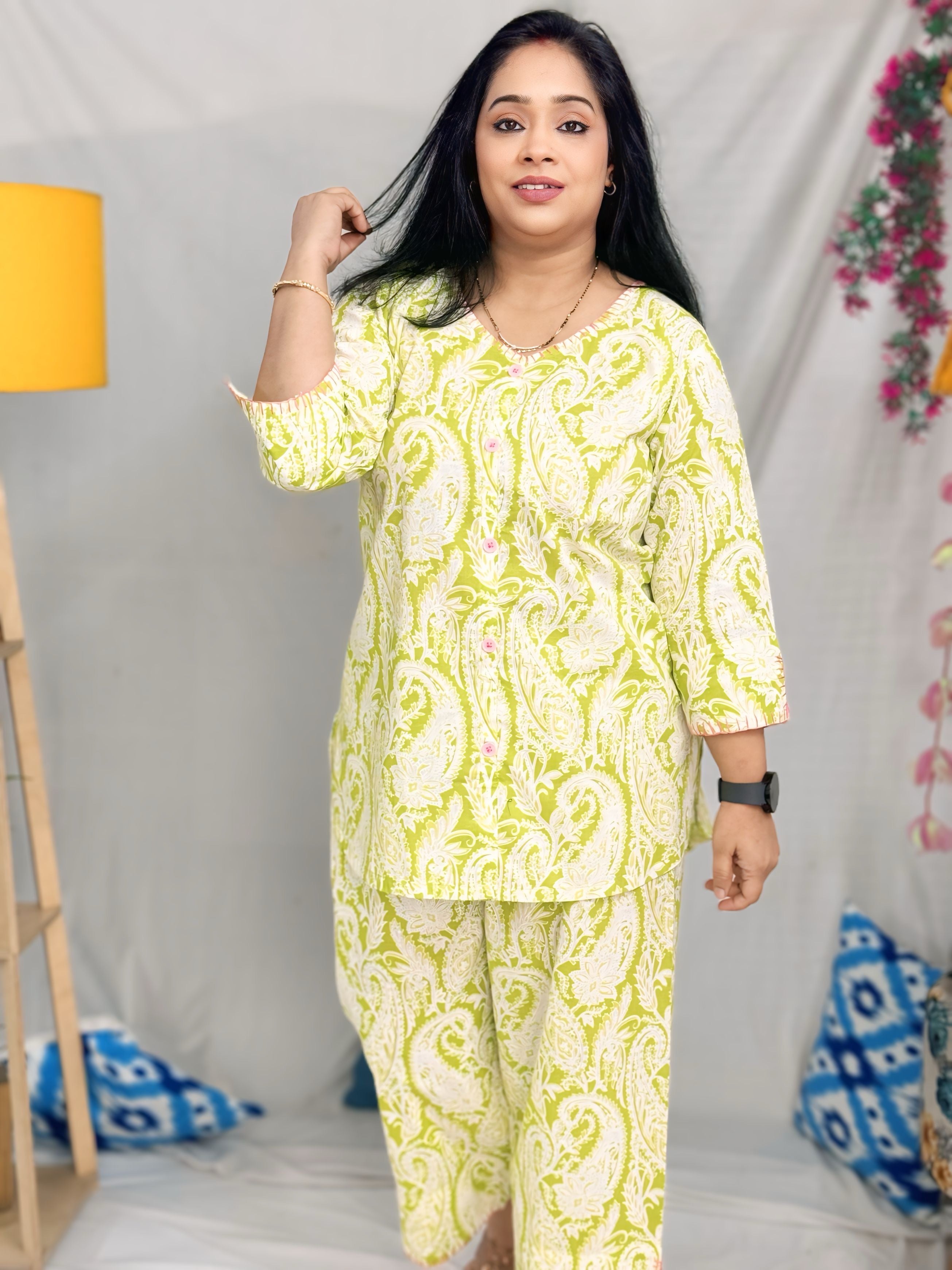 Lime Green Printed Set