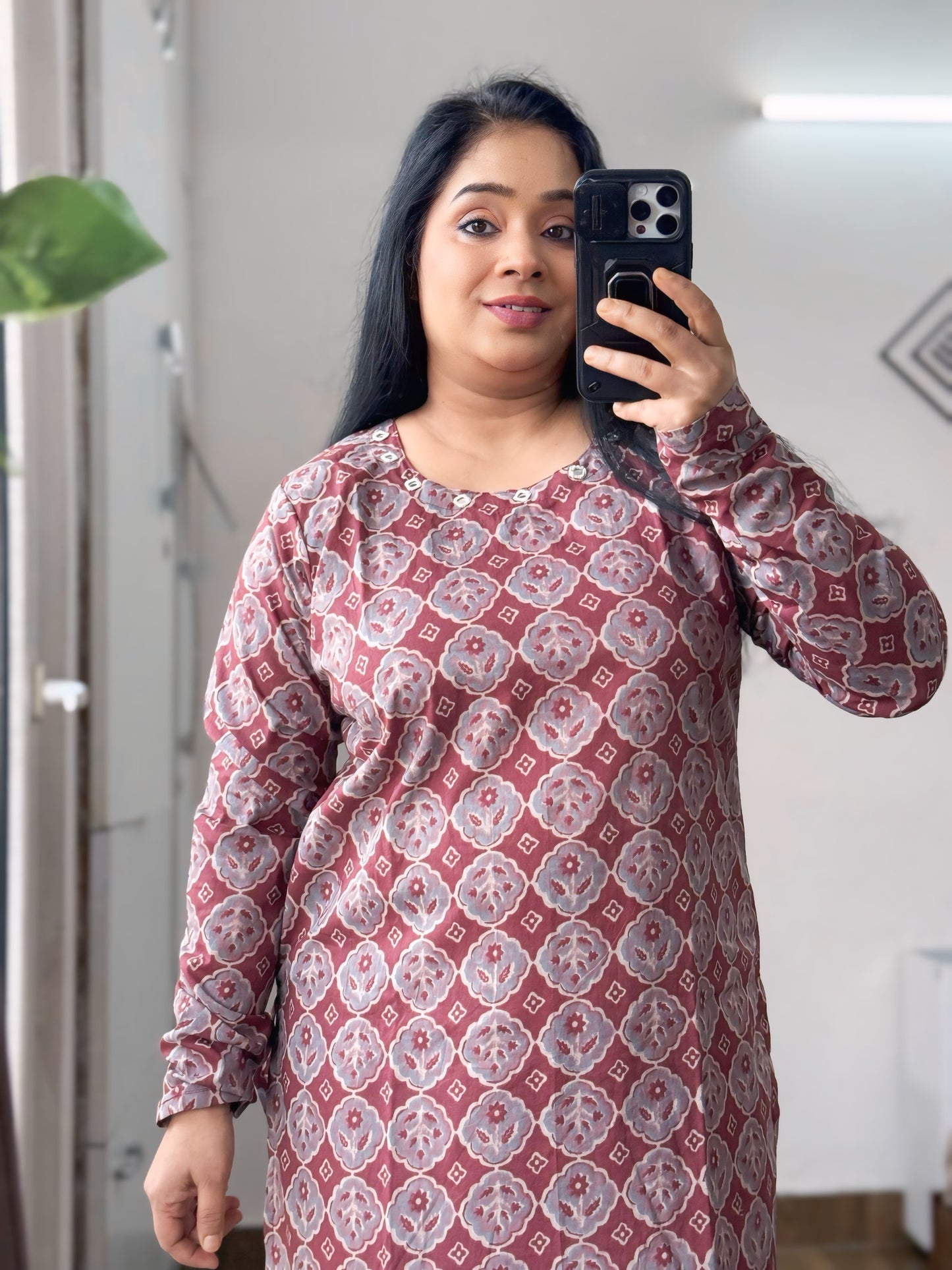 Ajrakh Mirror Work Kurta