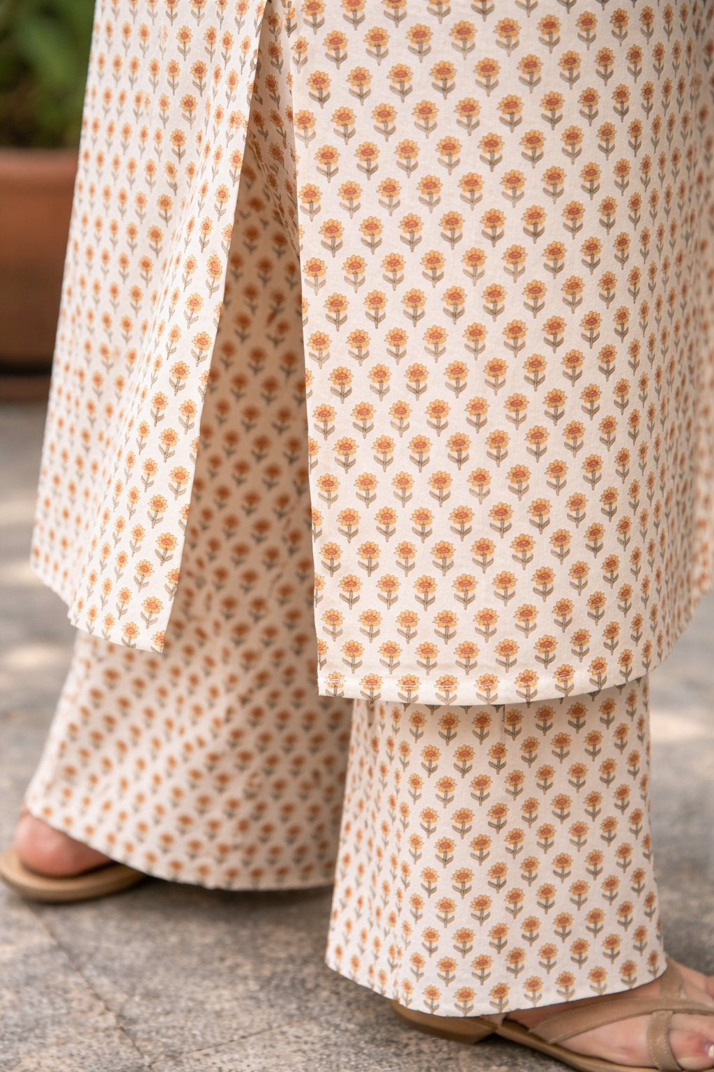 Ivory Jaipuri Cotton Kurta Set