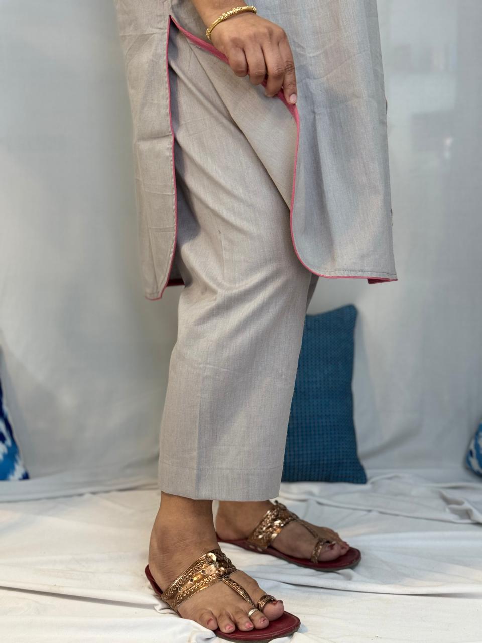 Abha Grey Kurti Pant Set