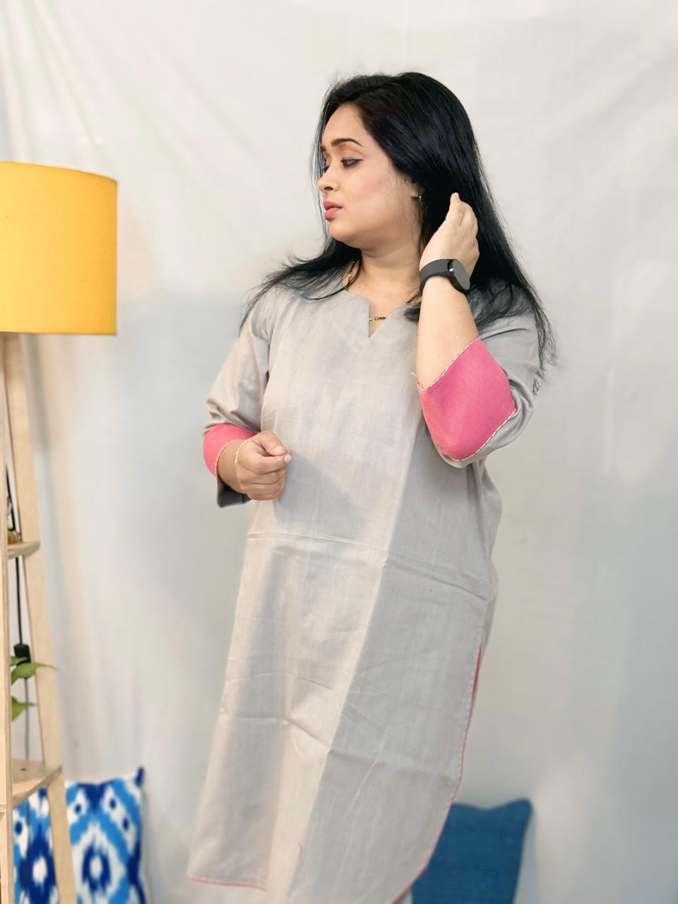 Abha Grey Kurti Pant Set