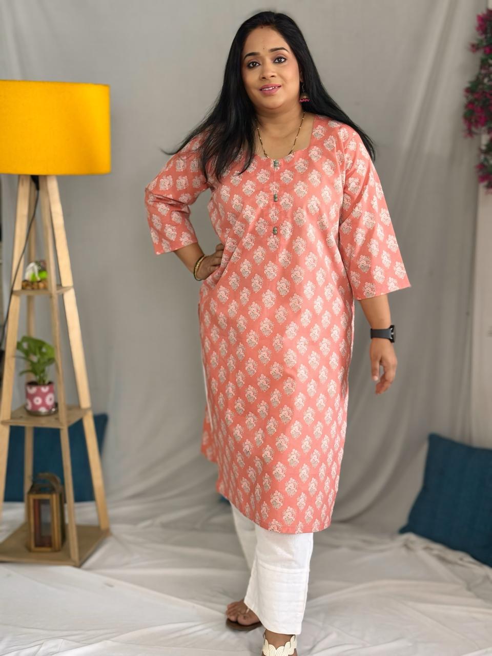 Peachy Nazaakat Summer Cotton Kurta