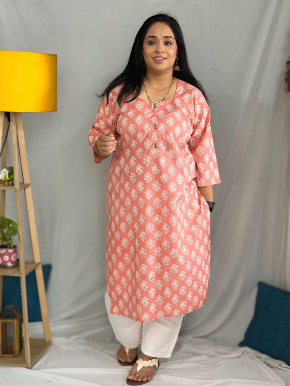 Peachy Nazaakat Summer Cotton Kurta