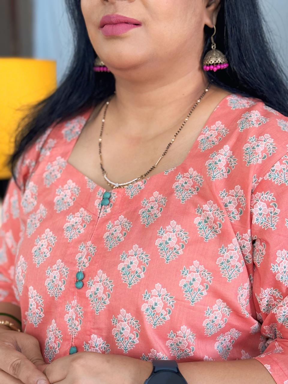 Peachy Nazaakat Summer Cotton Kurta
