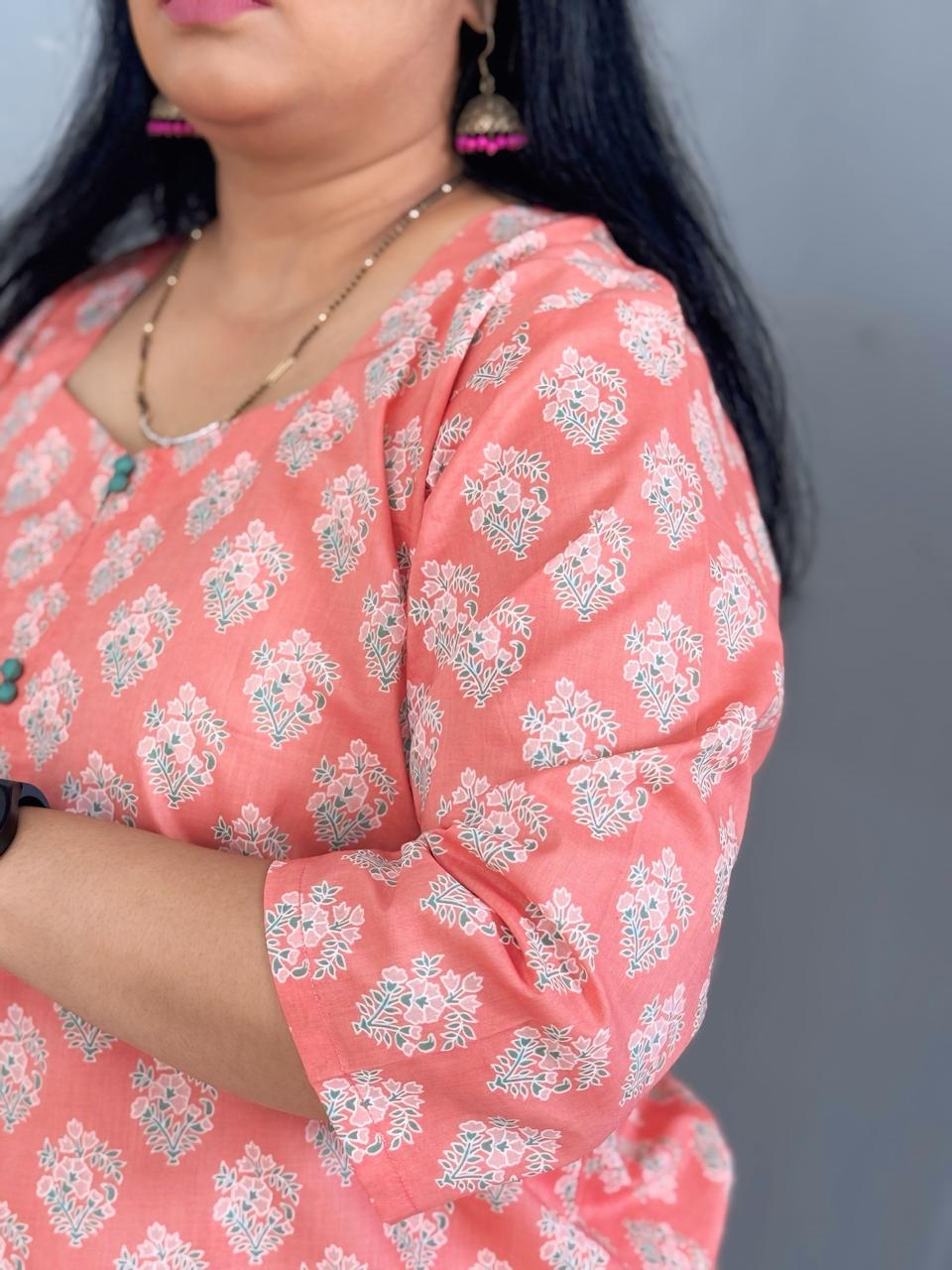 Peachy Nazaakat Summer Cotton Kurta