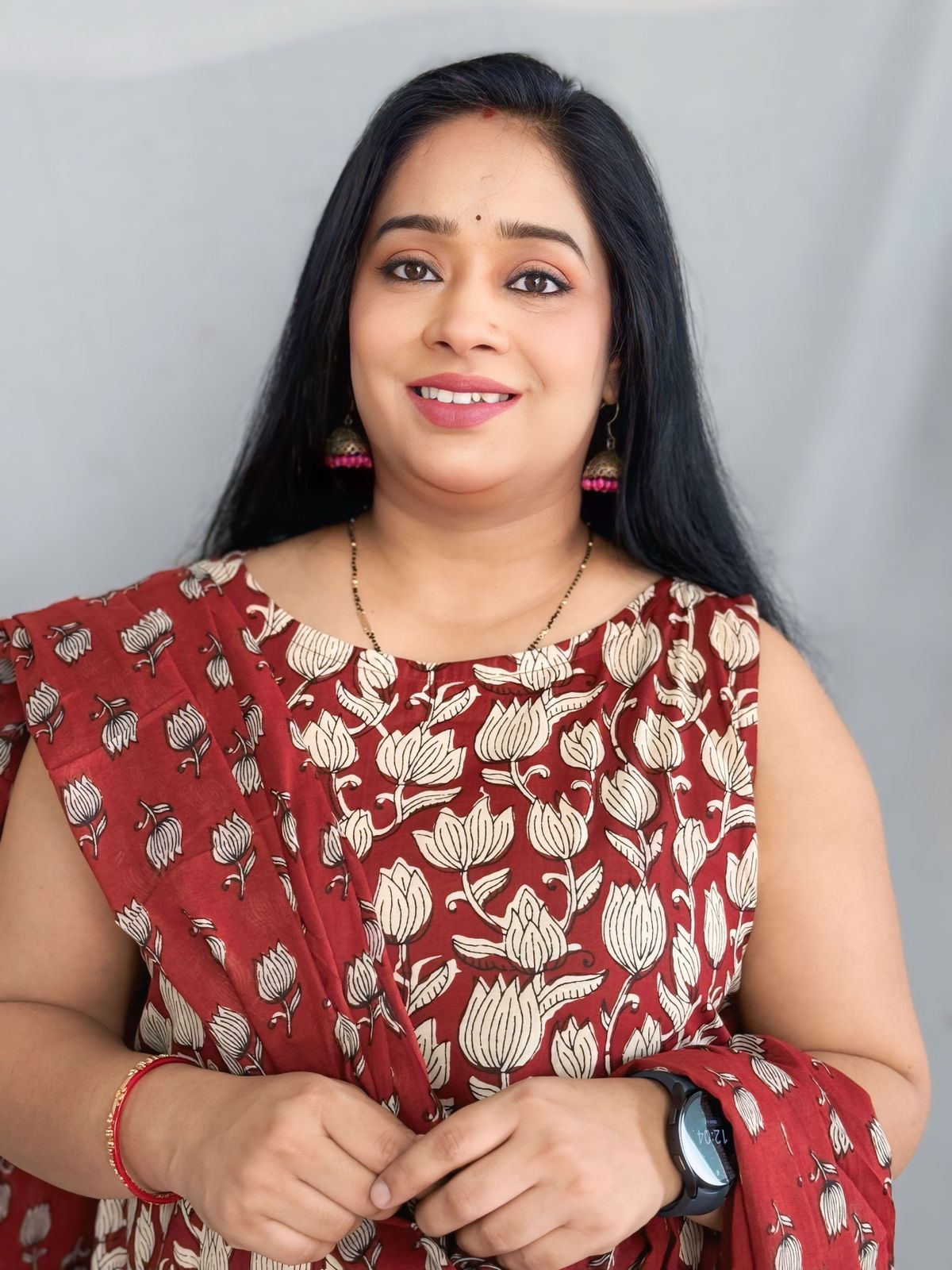 Maroon Brown Lotus Kurta and Pant (NO DUPATTA)