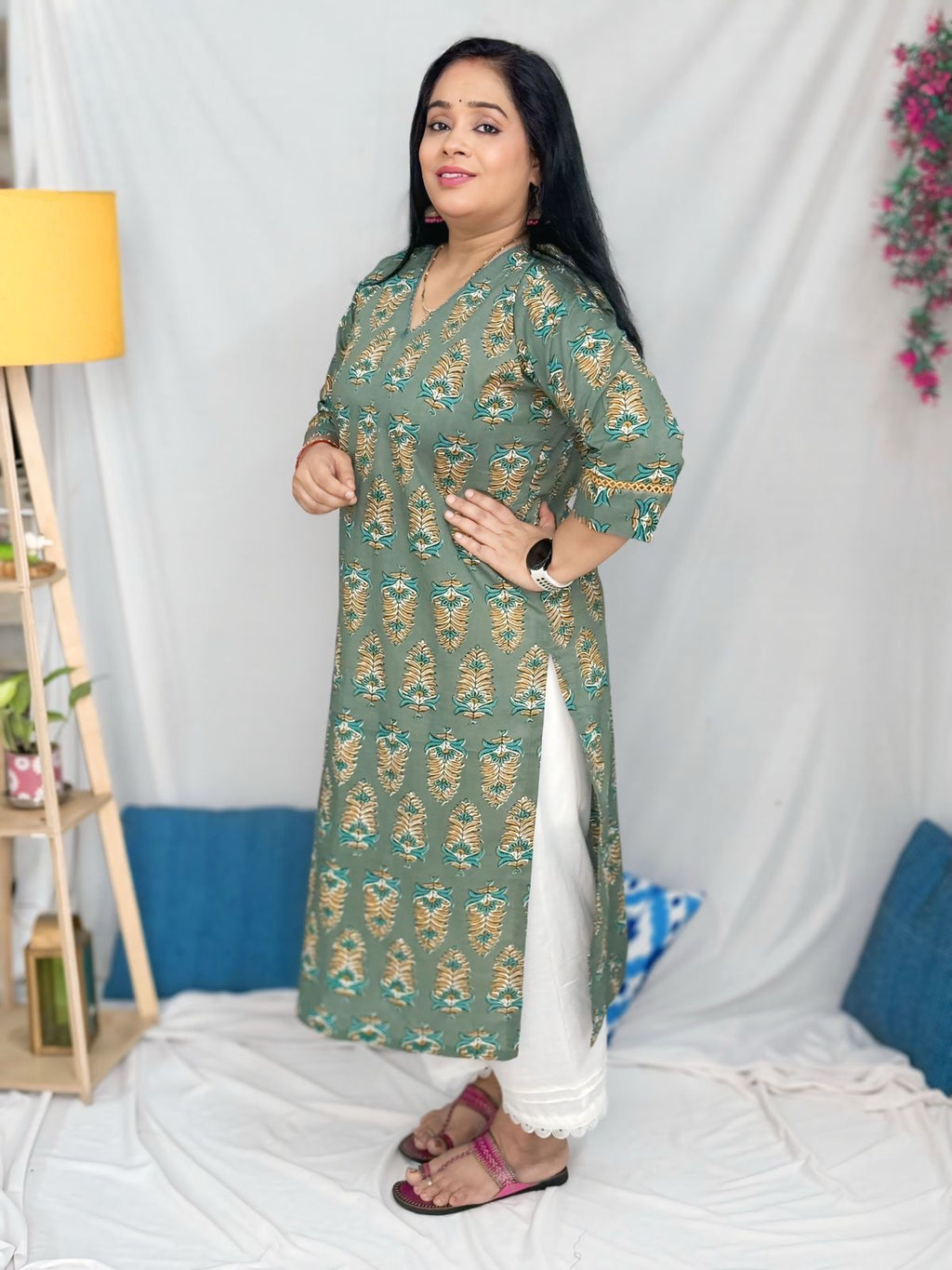 Ajrakh Straight Cut Kurta