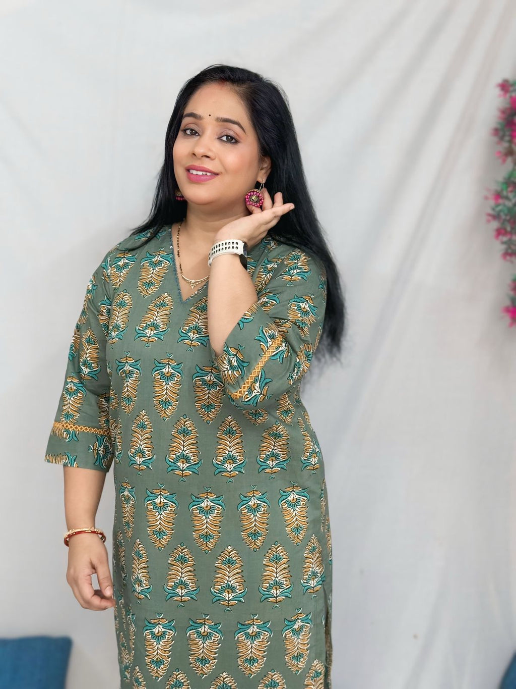 Ajrakh Straight Cut Kurta