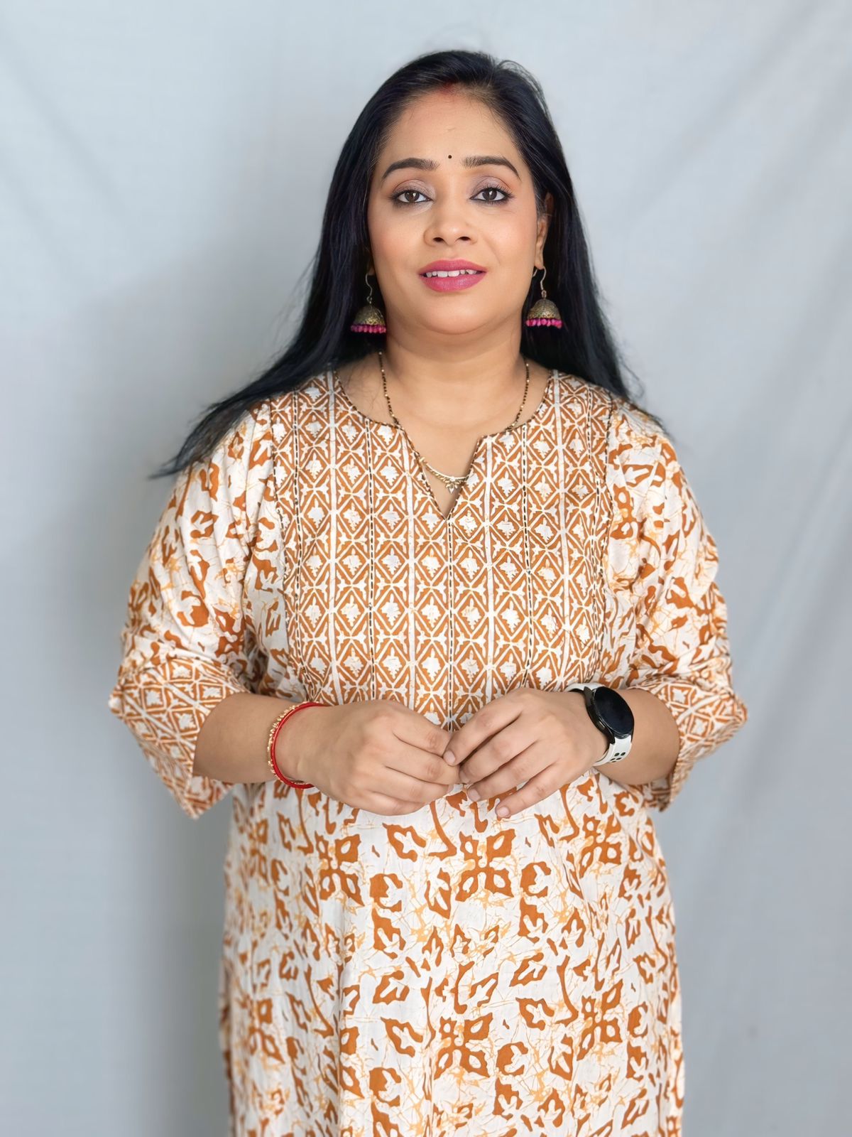 Batik Brown Kurta Pant Set