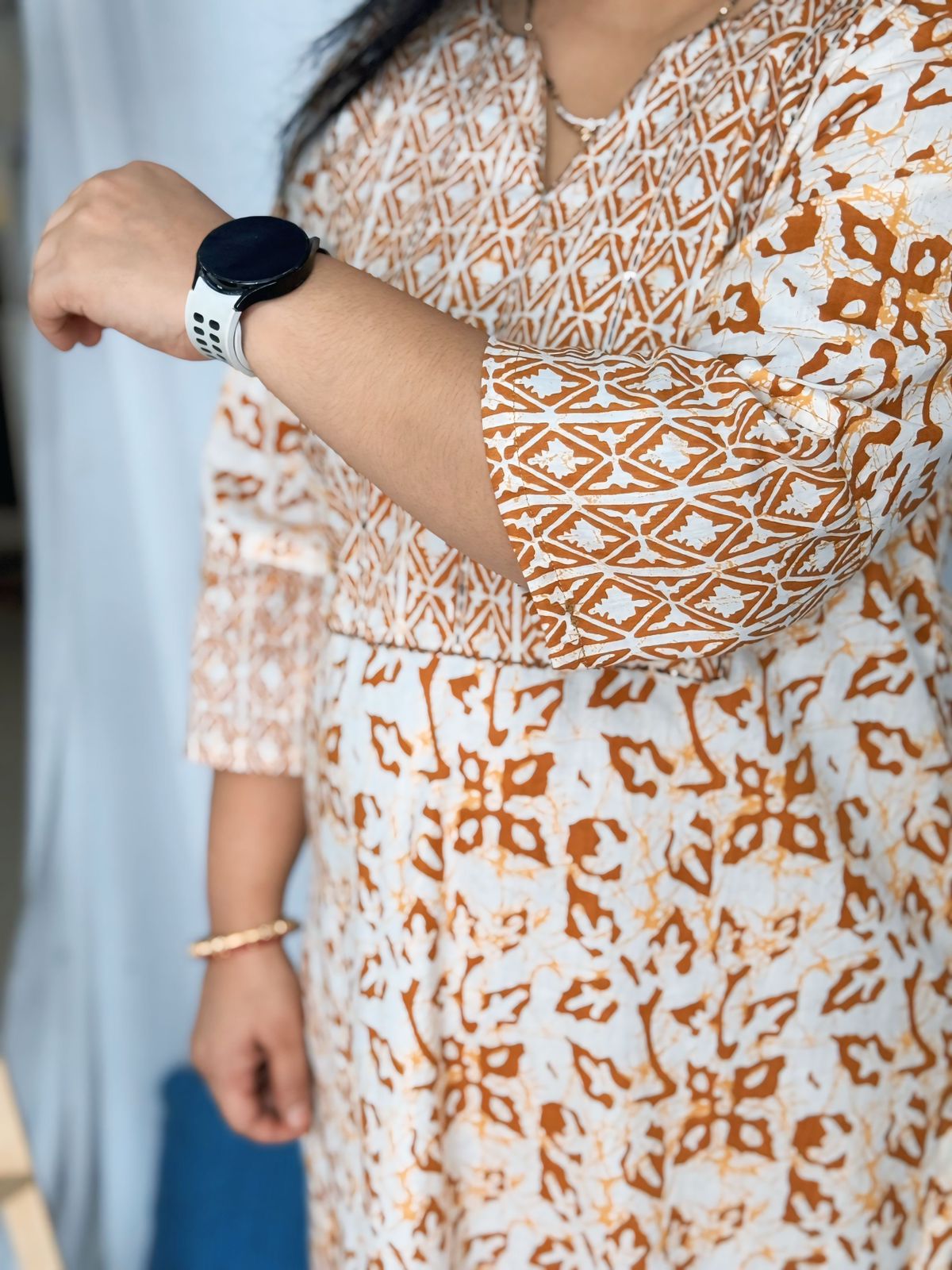 Batik Brown Kurta Pant Set
