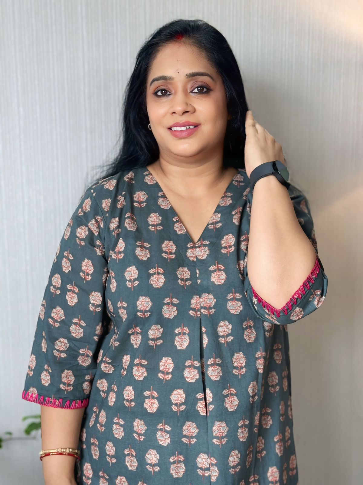 Rozana Slate Blue  Kurta