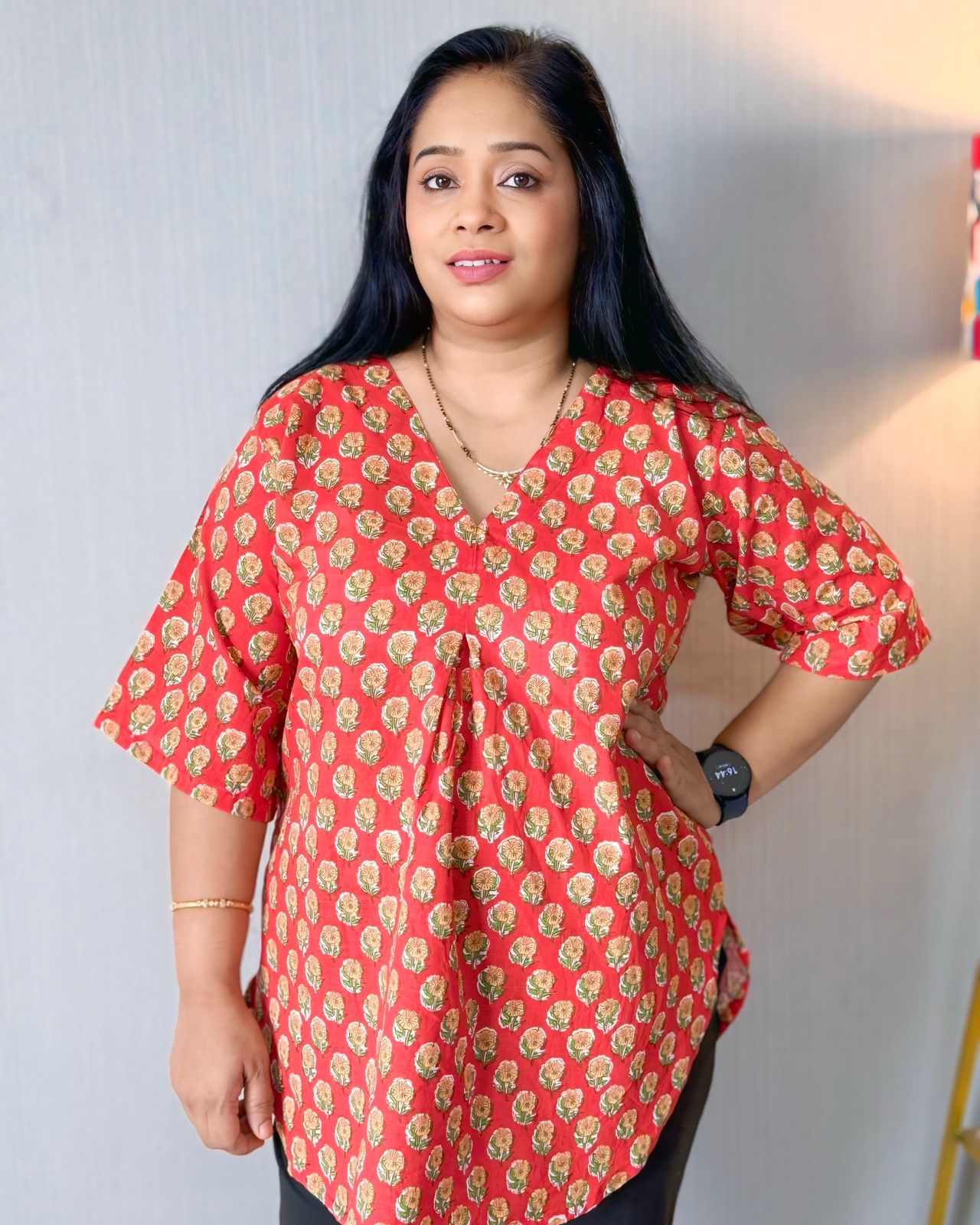 Orange Hip covering Short Tunics