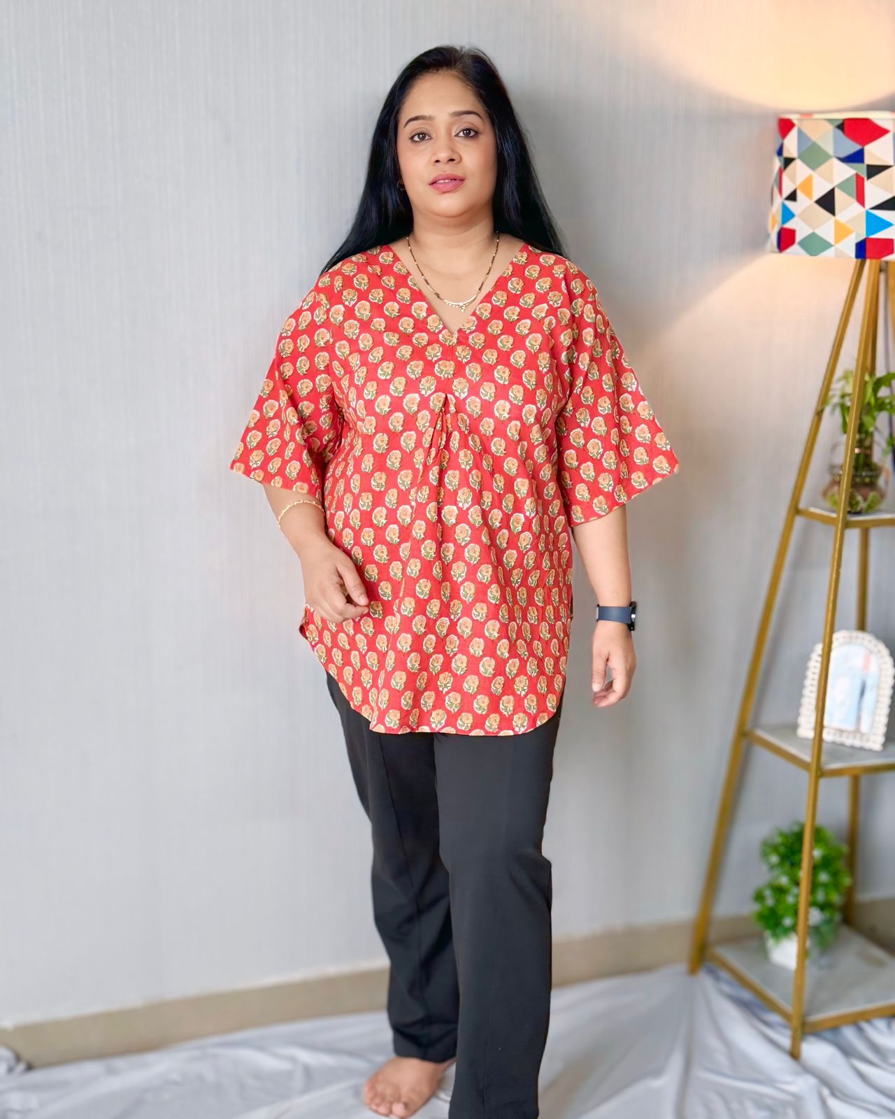 Orange Hip covering Short Tunics