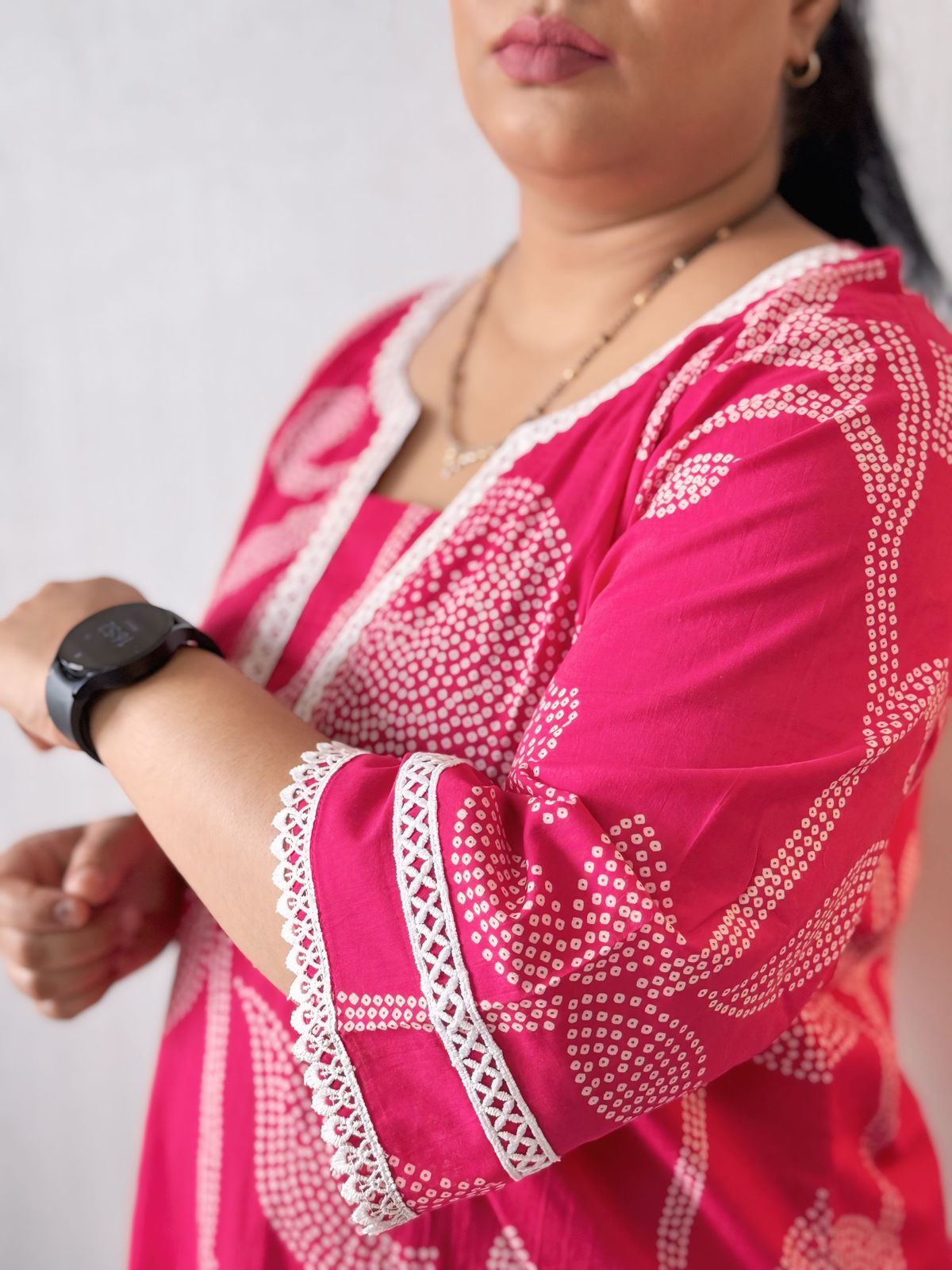 Daily wear Red Printed Kurta