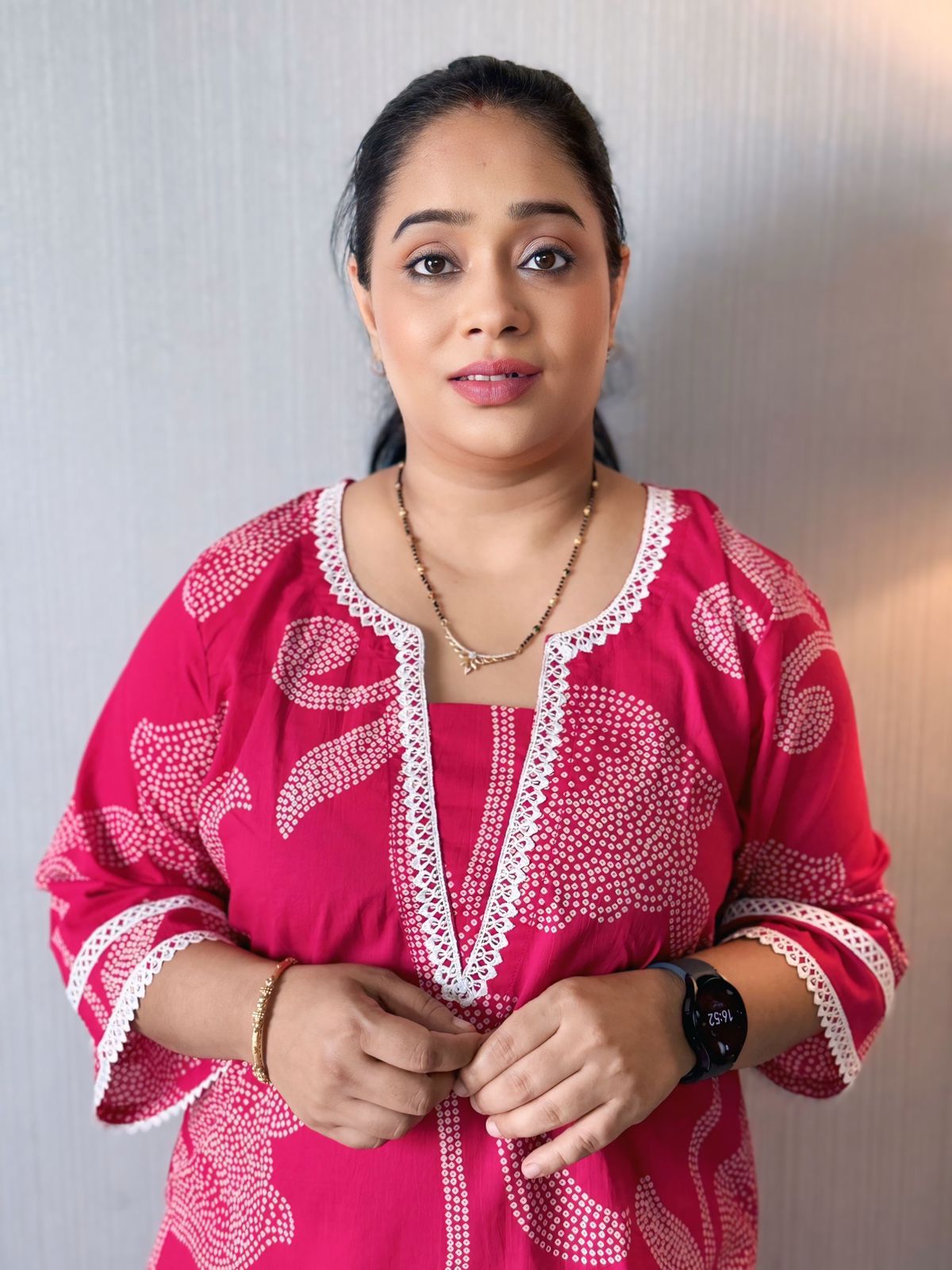 Daily wear Red Printed Kurta