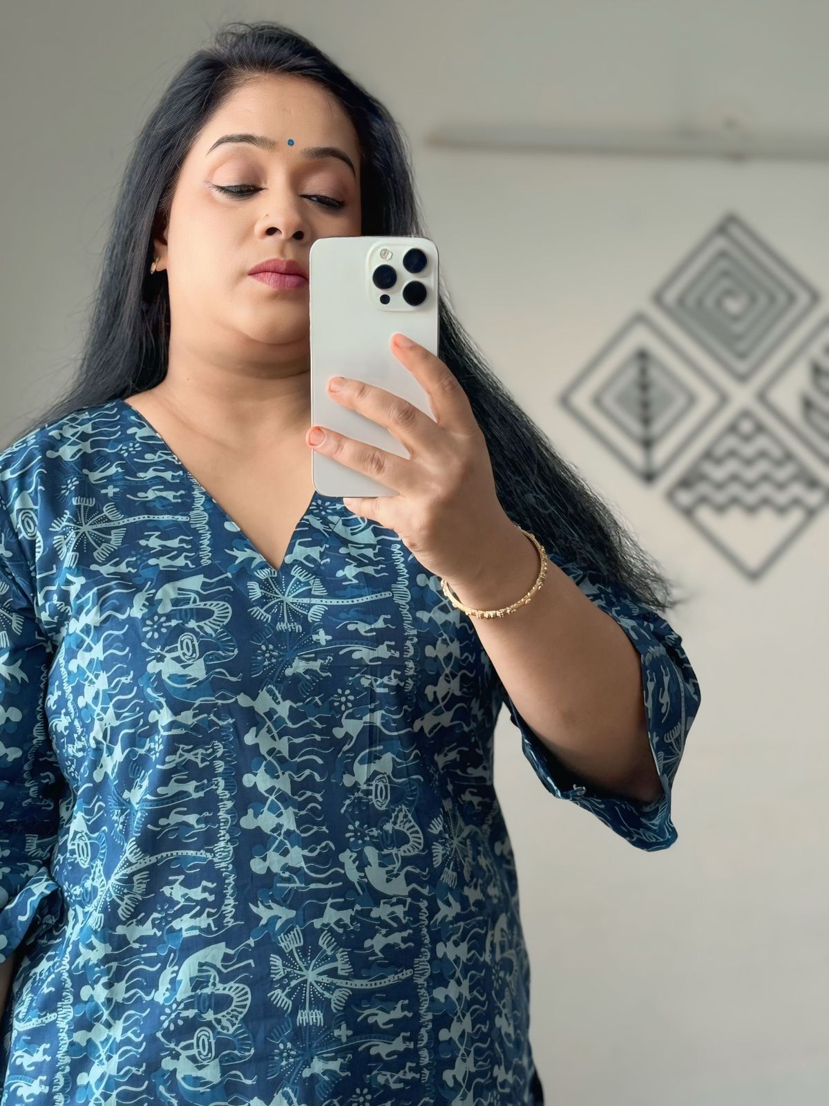 Blue Handblock Cotton Kurta – Everyday Comfort, Effortlessly Stylish