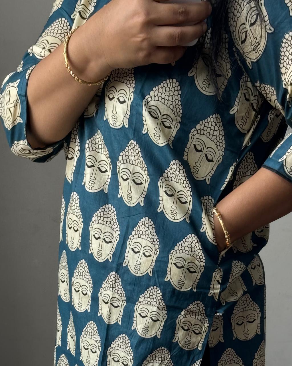 Buddha Motif Kalamkari Kurta