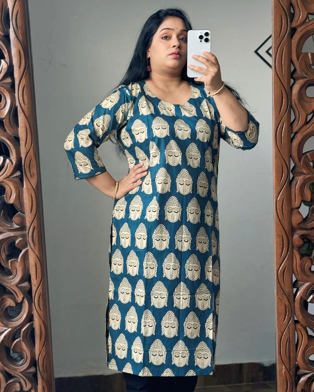 Buddha Motif Kalamkari Kurta