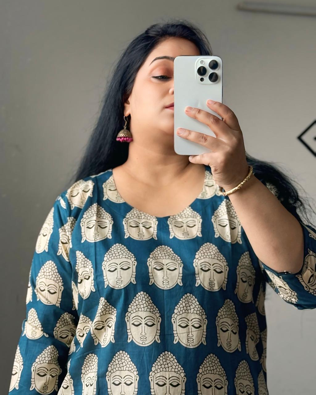 Buddha Motif Kalamkari Kurta