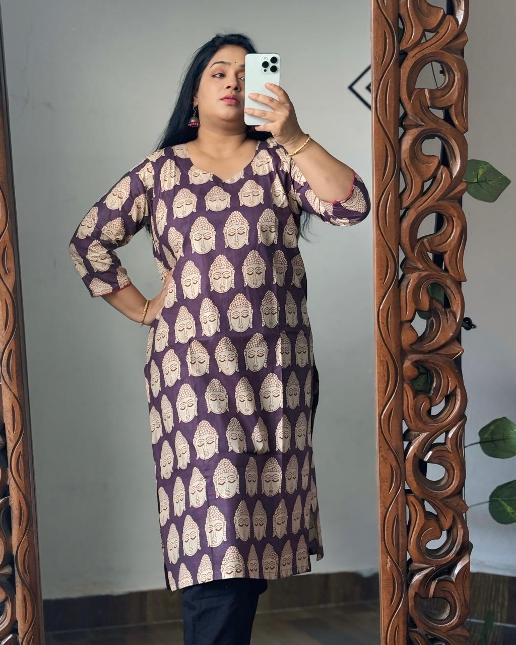 Buddha Motif Kalamkari Kurta