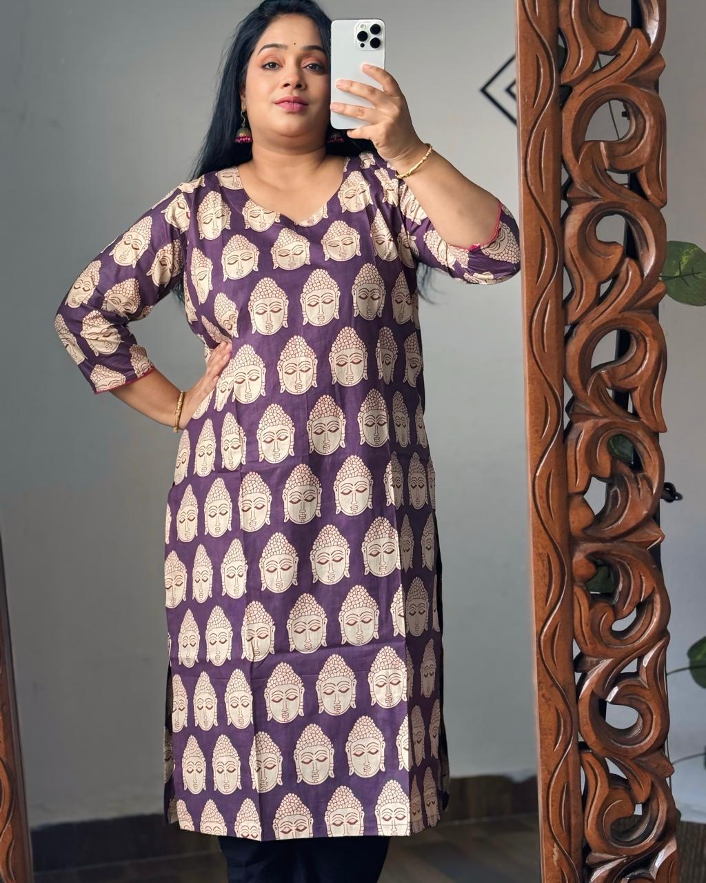 Buddha Motif Kalamkari Kurta