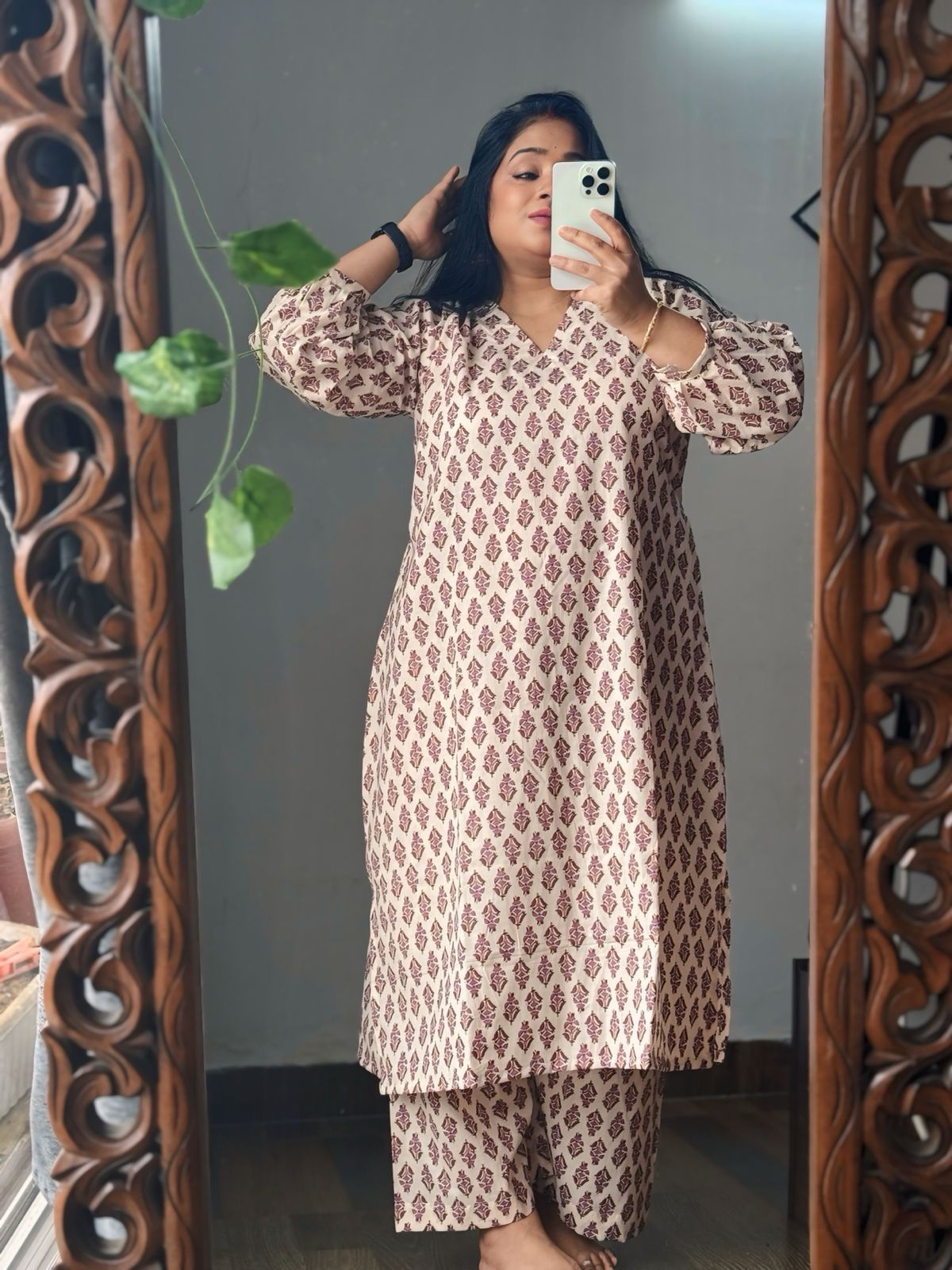 White A-Line Designer Kurta Set