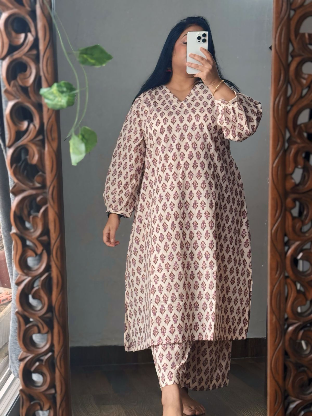 White A-Line Designer Kurta Set